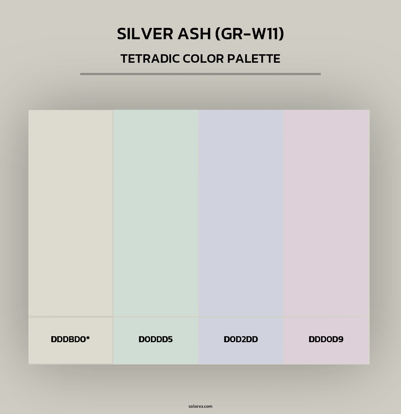 Silver Ash (GR-W11) - Tetradic Color Palette