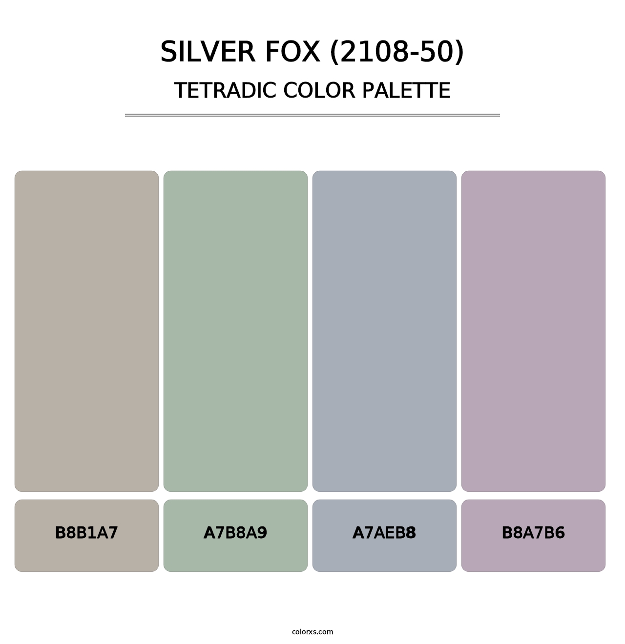 Silver Fox (2108-50) - Tetradic Color Palette