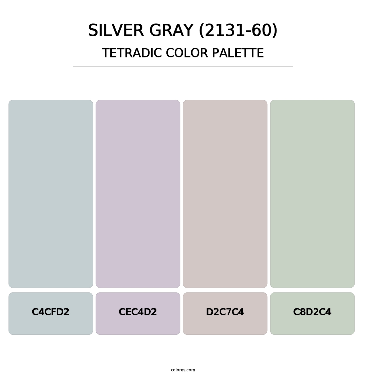 Silver Gray (2131-60) - Tetradic Color Palette