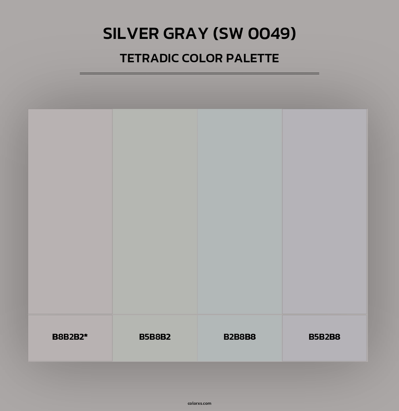 Silver Gray (SW 0049) - Tetradic Color Palette