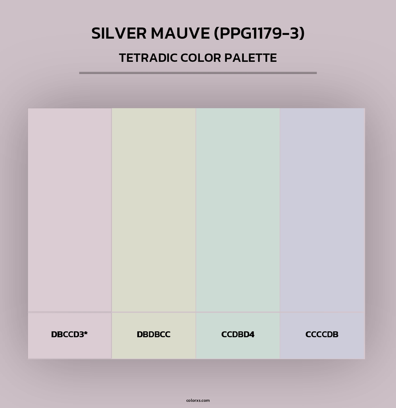 Silver Mauve (PPG1179-3) - Tetradic Color Palette