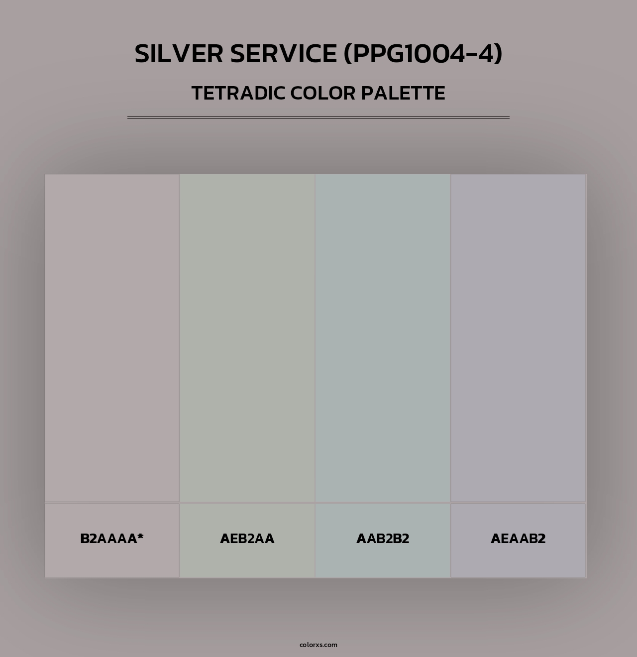 Silver Service (PPG1004-4) - Tetradic Color Palette