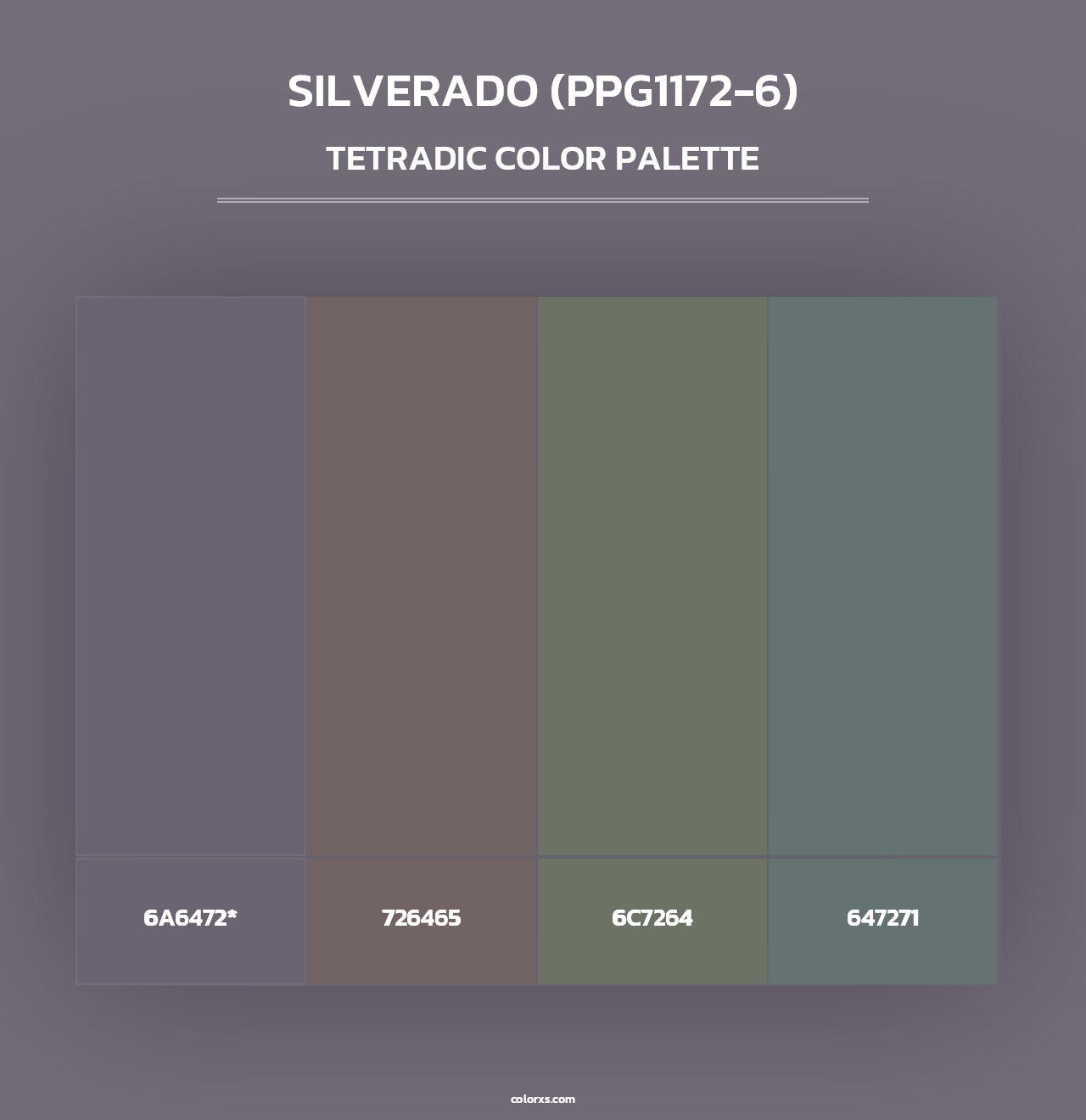 Silverado (PPG1172-6) - Tetradic Color Palette