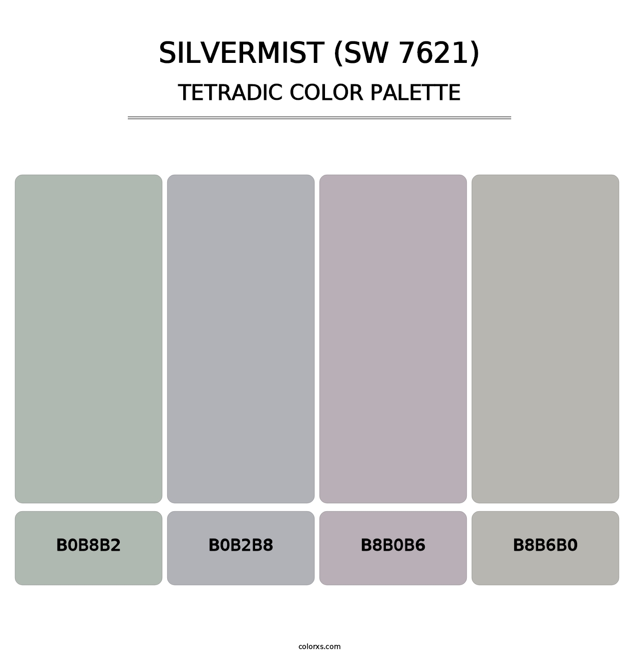 Silvermist (SW 7621) - Tetradic Color Palette