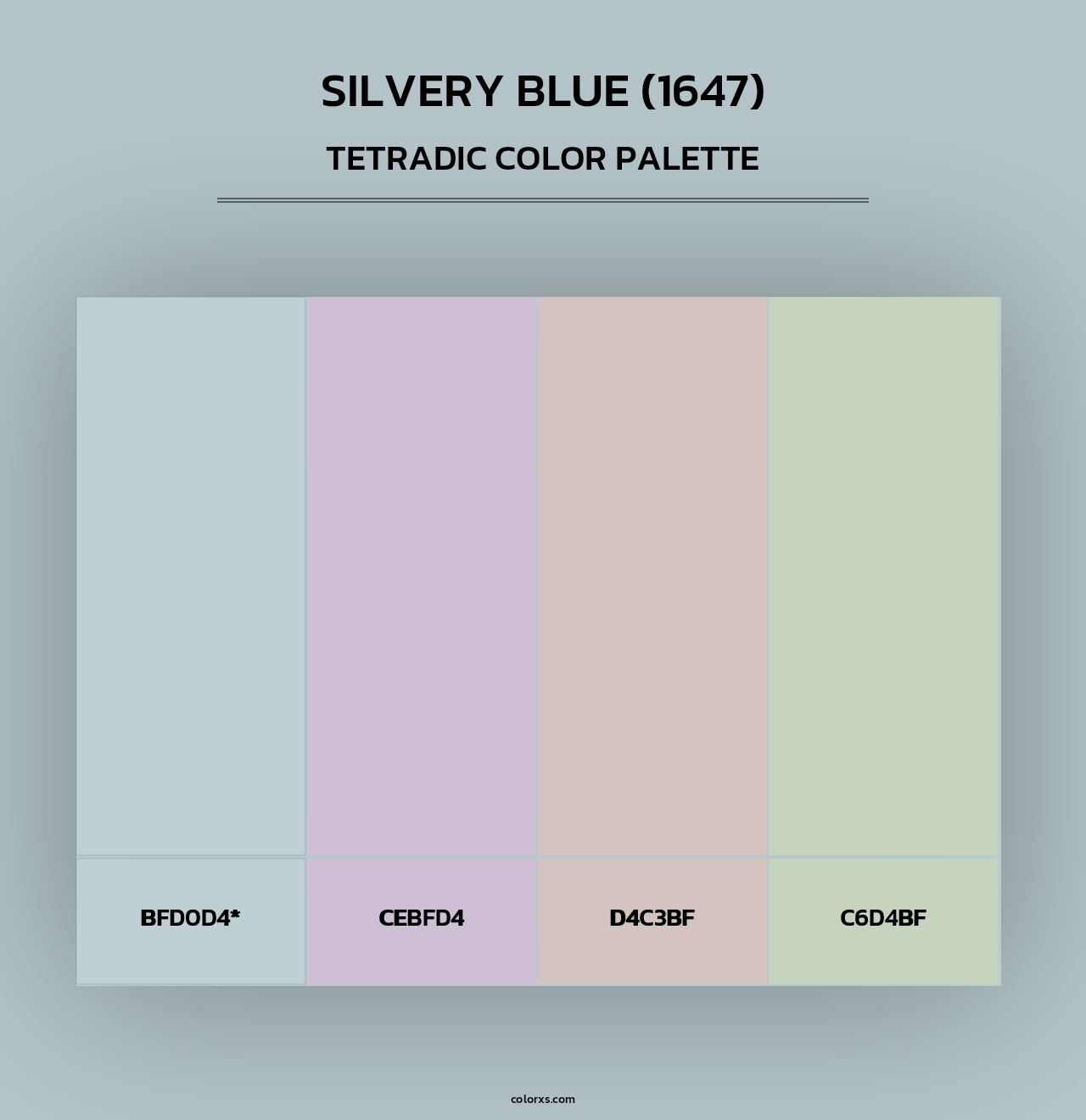 Silvery Blue (1647) - Tetradic Color Palette