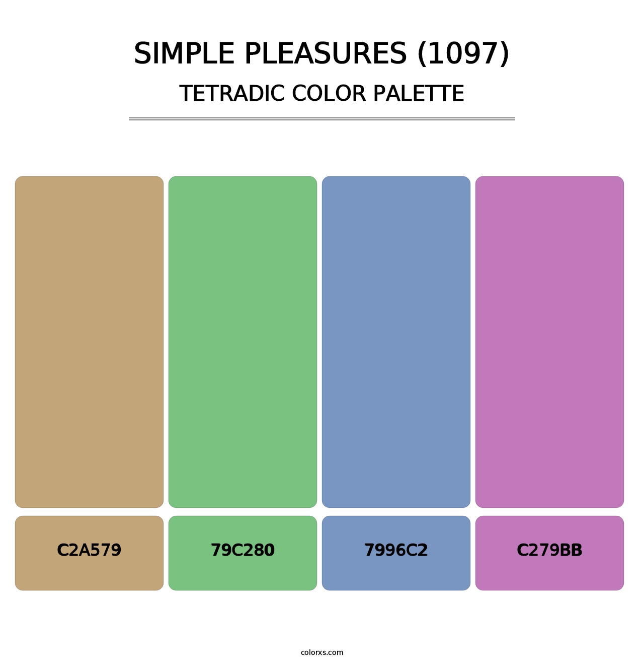 Simple Pleasures (1097) - Tetradic Color Palette