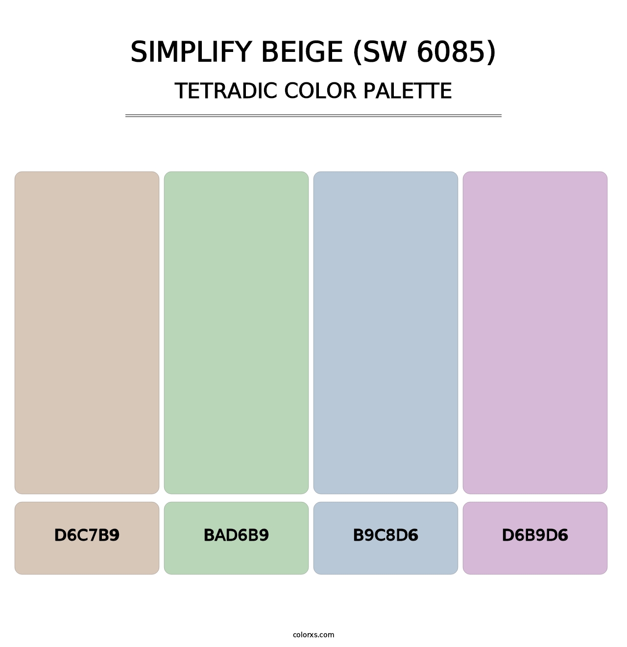 Simplify Beige (SW 6085) - Tetradic Color Palette