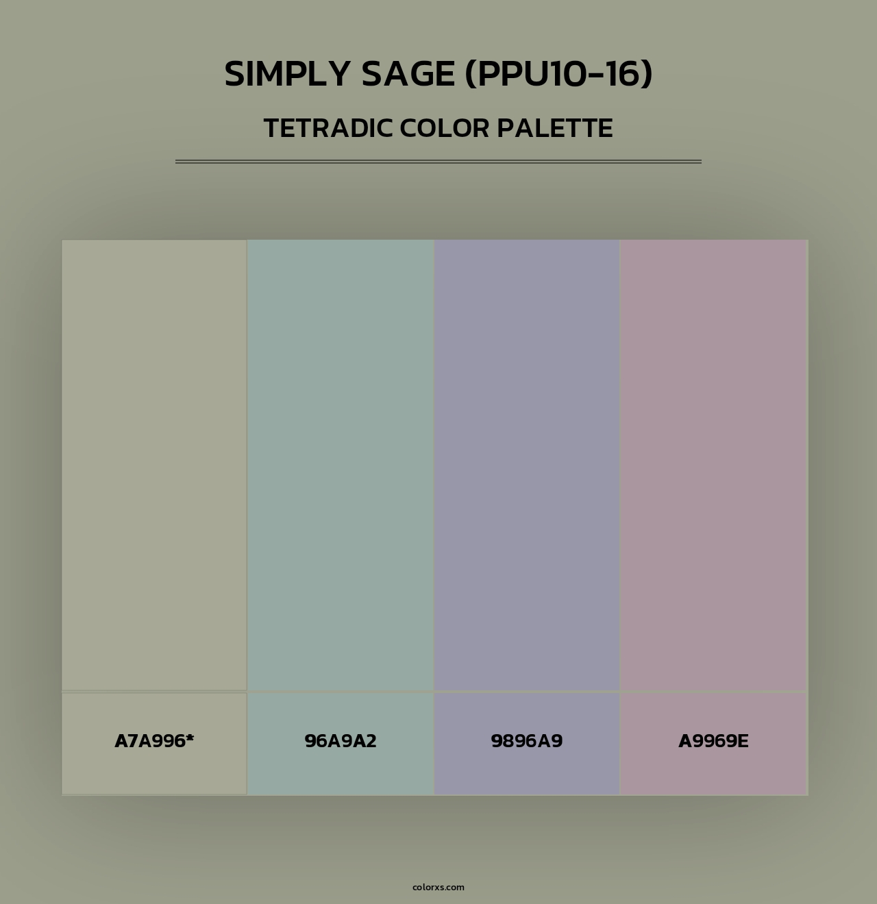 Simply Sage (PPU10-16) - Tetradic Color Palette
