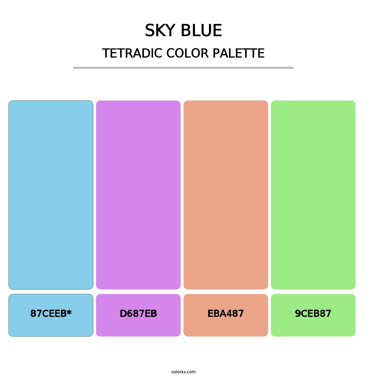 Sky blue - Tetradic Color Palette