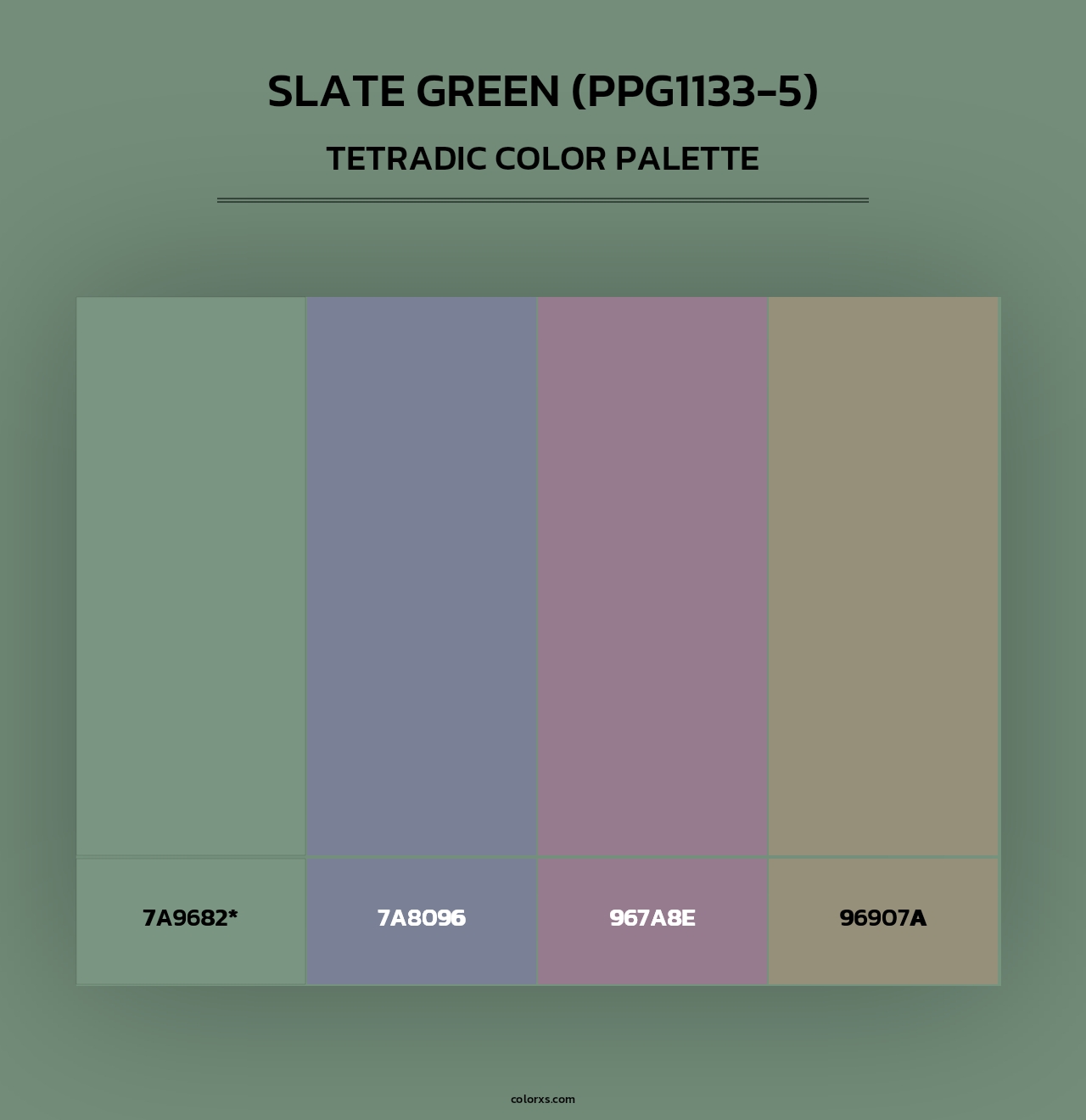 Slate Green (PPG1133-5) - Tetradic Color Palette