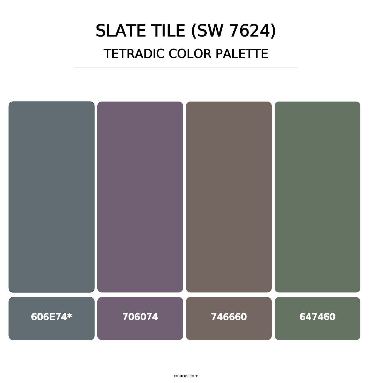 Slate Tile (SW 7624) - Tetradic Color Palette