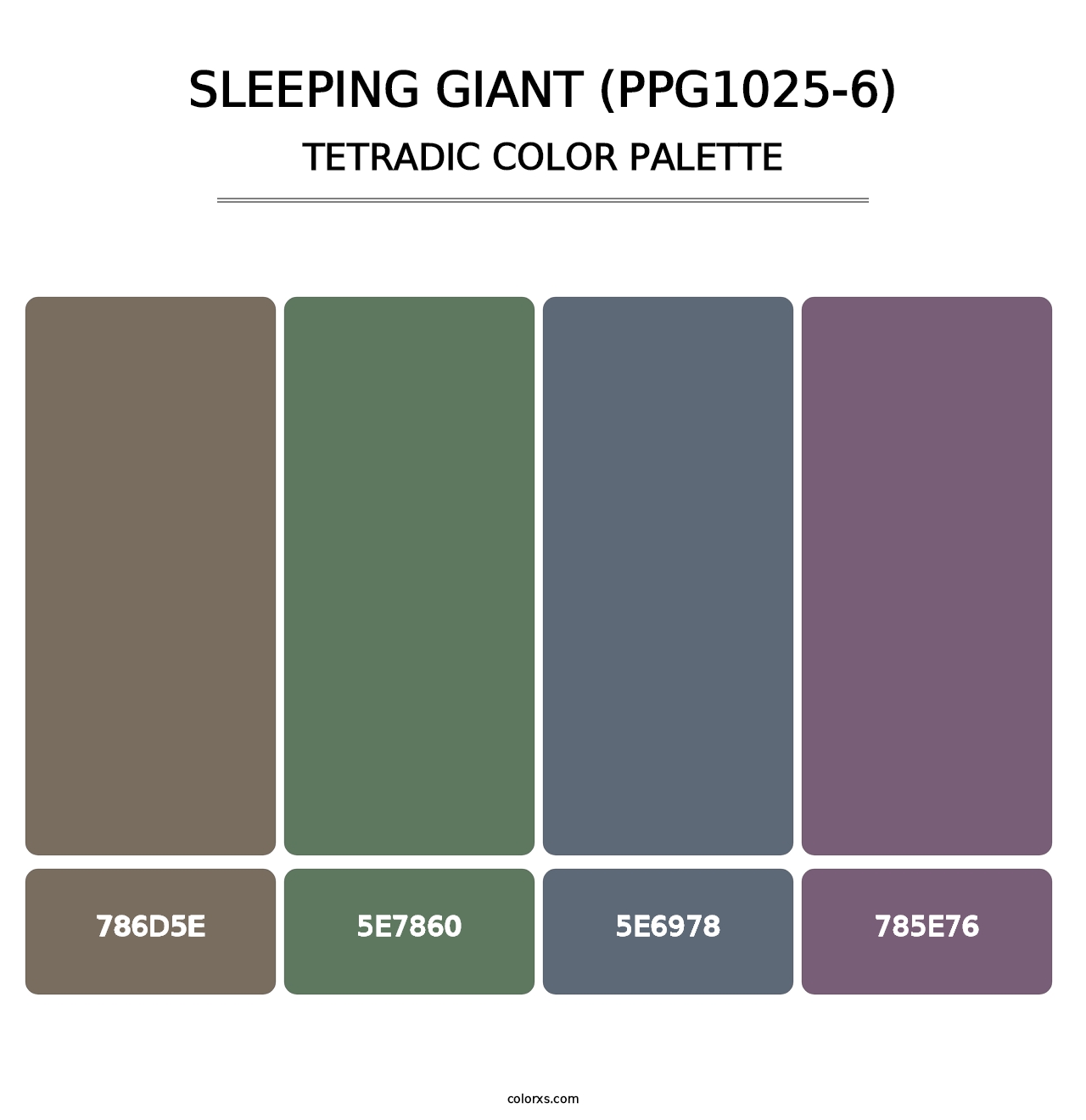 Sleeping Giant (PPG1025-6) - Tetradic Color Palette