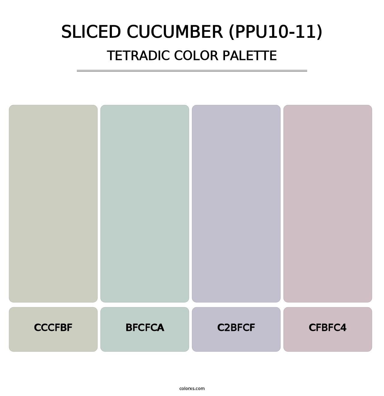 Sliced Cucumber (PPU10-11) - Tetradic Color Palette