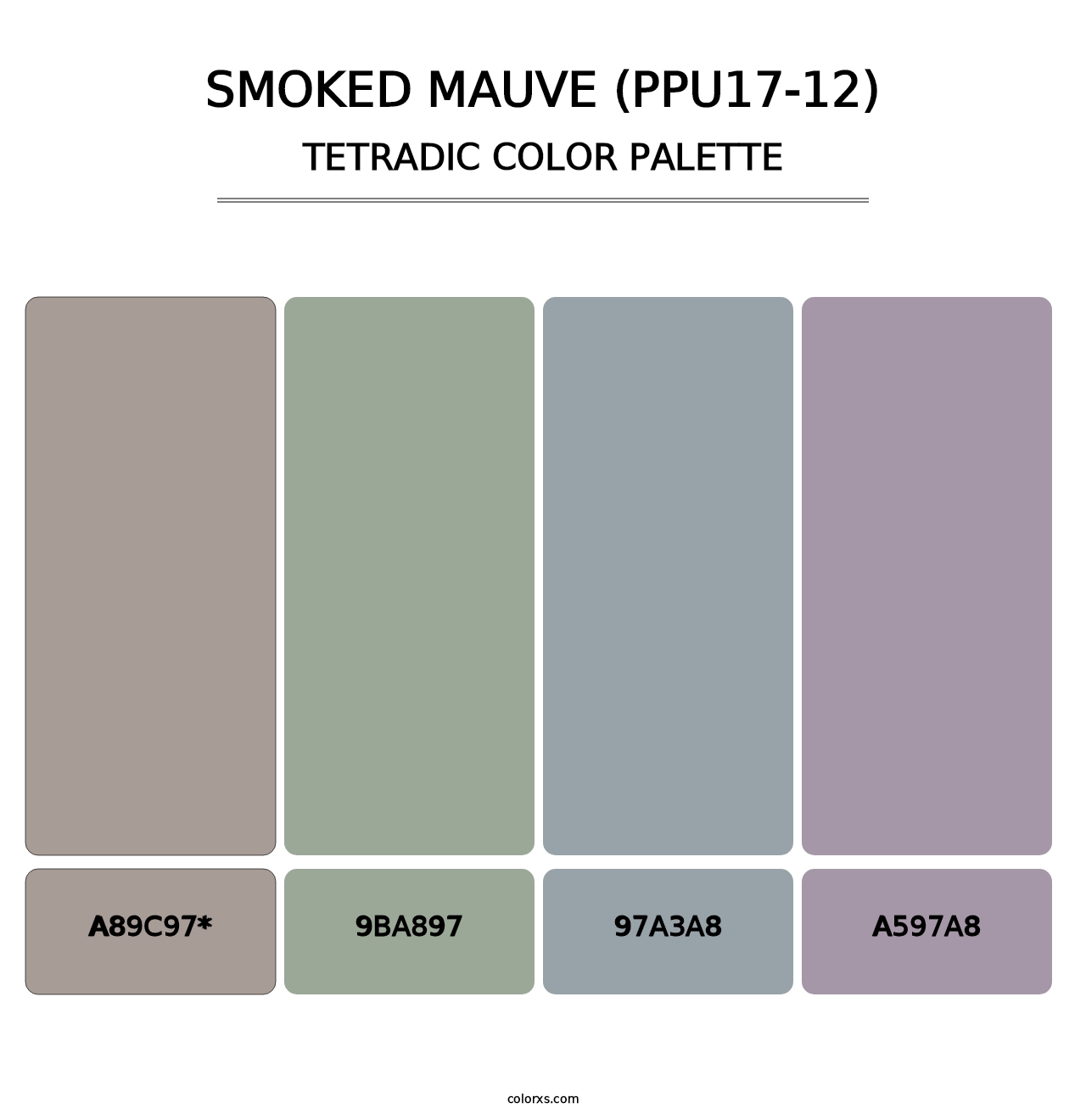 Smoked Mauve (PPU17-12) - Tetradic Color Palette