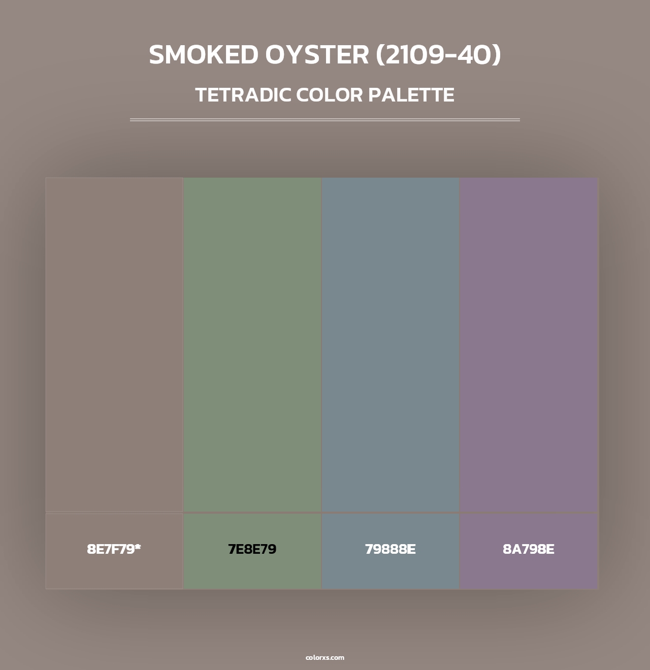 Smoked Oyster (2109-40) - Tetradic Color Palette