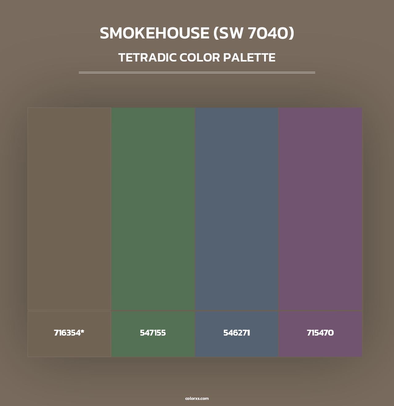 Smokehouse (SW 7040) - Tetradic Color Palette