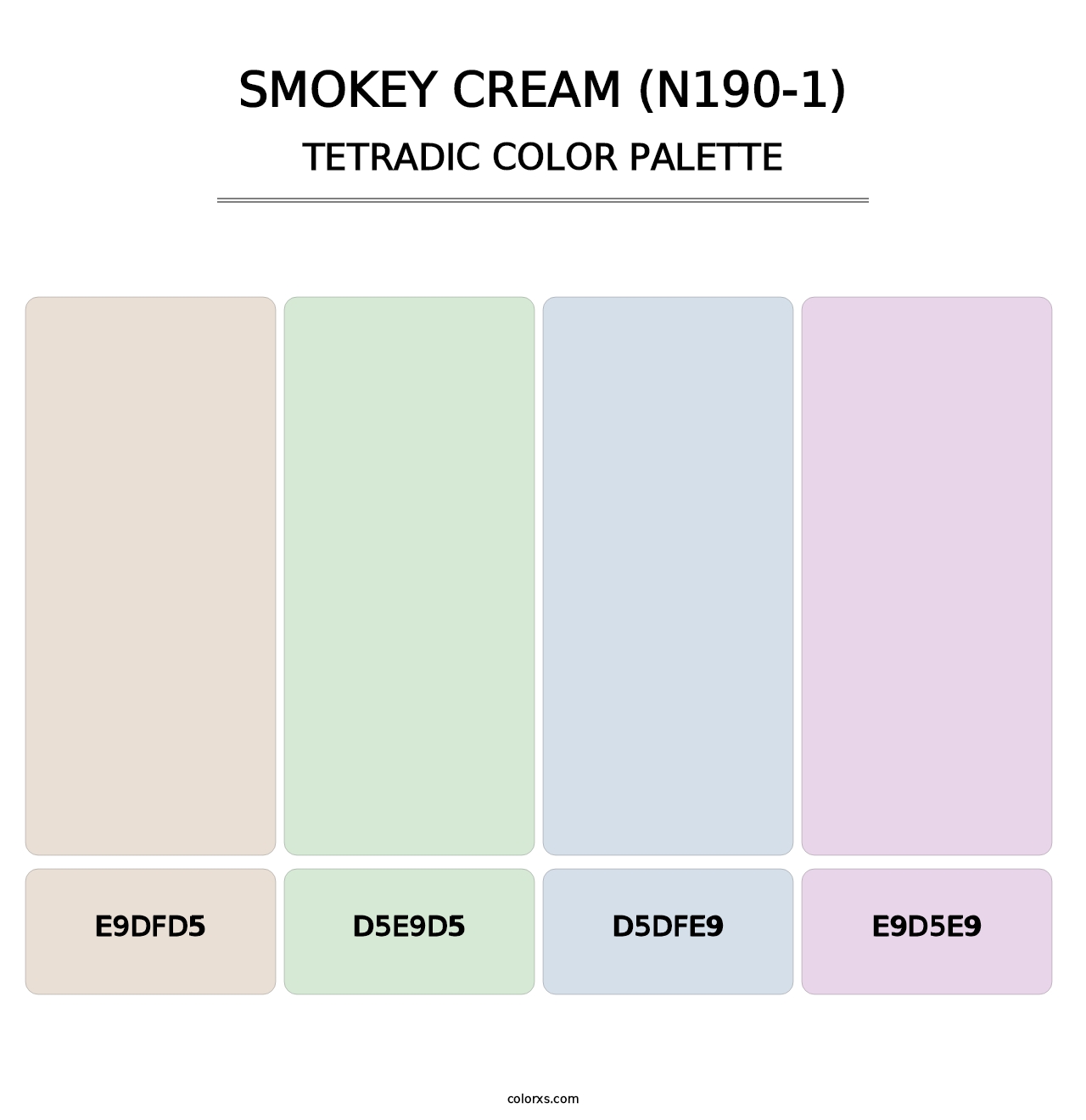 Smokey Cream (N190-1) - Tetradic Color Palette