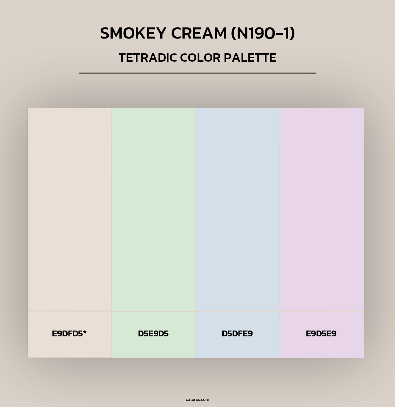 Smokey Cream (N190-1) - Tetradic Color Palette