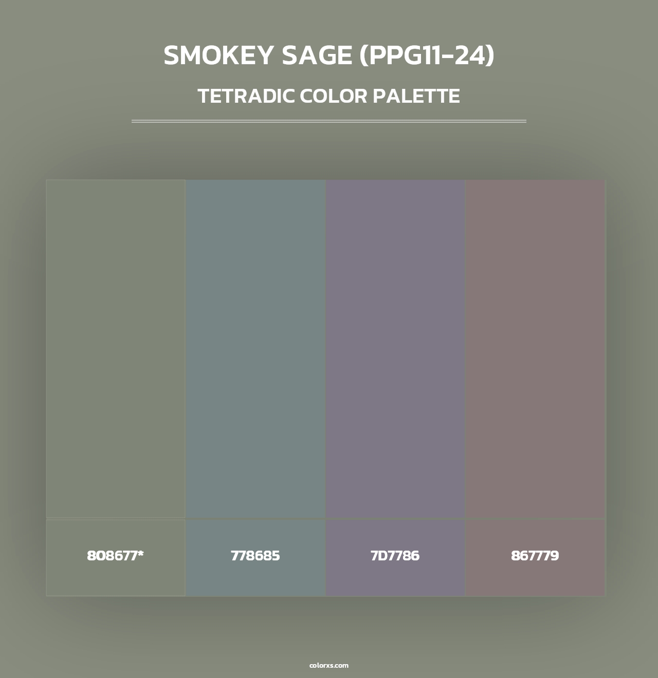 Smokey Sage (PPG11-24) - Tetradic Color Palette