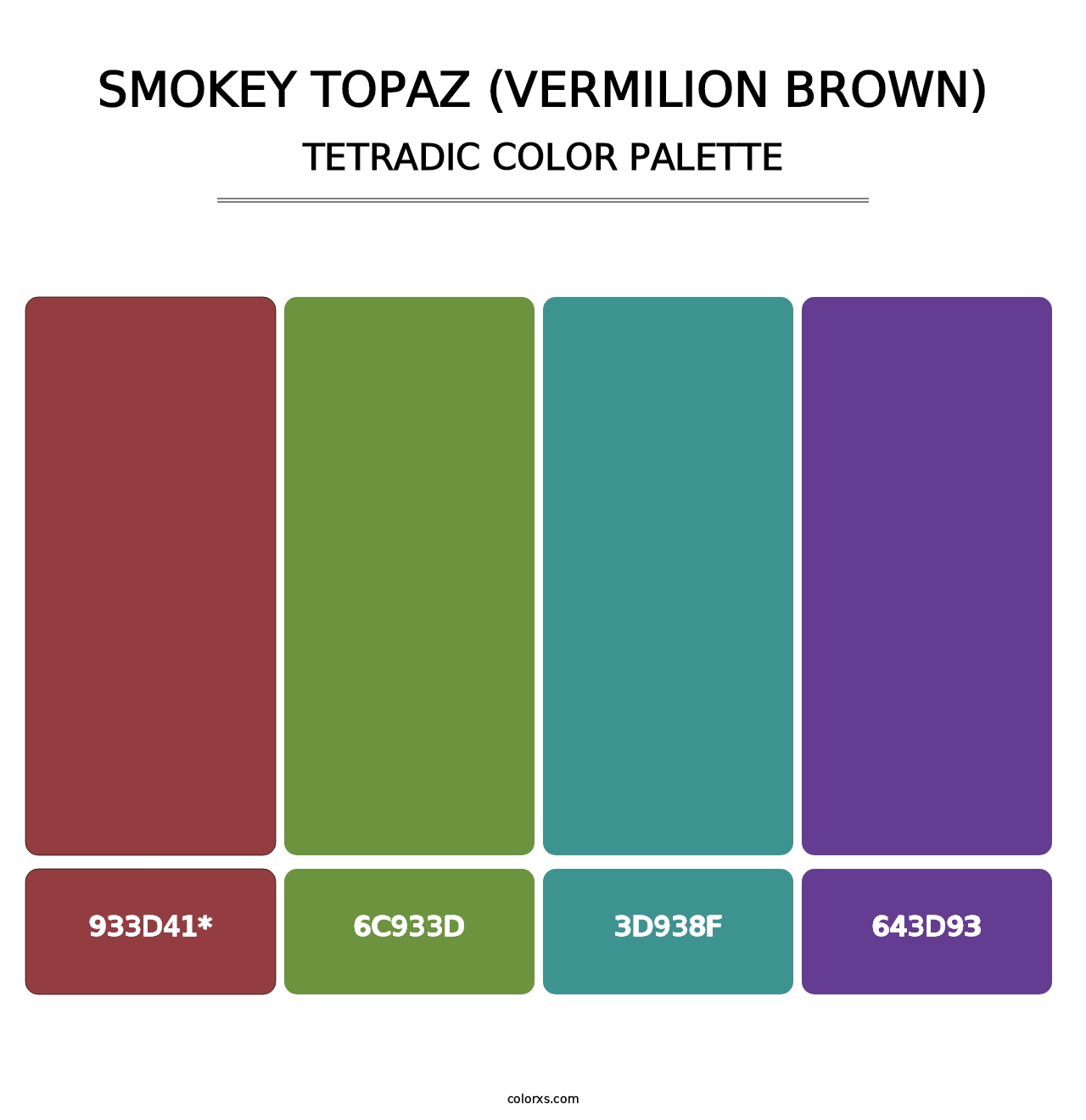 Smokey Topaz (Vermilion Brown) - Tetradic Color Palette