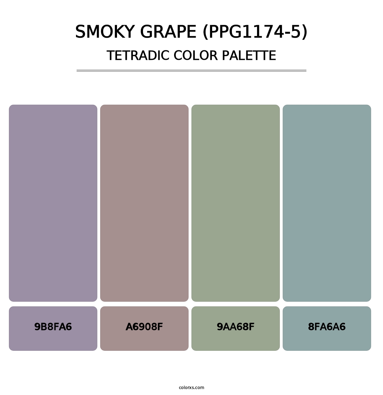 Smoky Grape (PPG1174-5) - Tetradic Color Palette