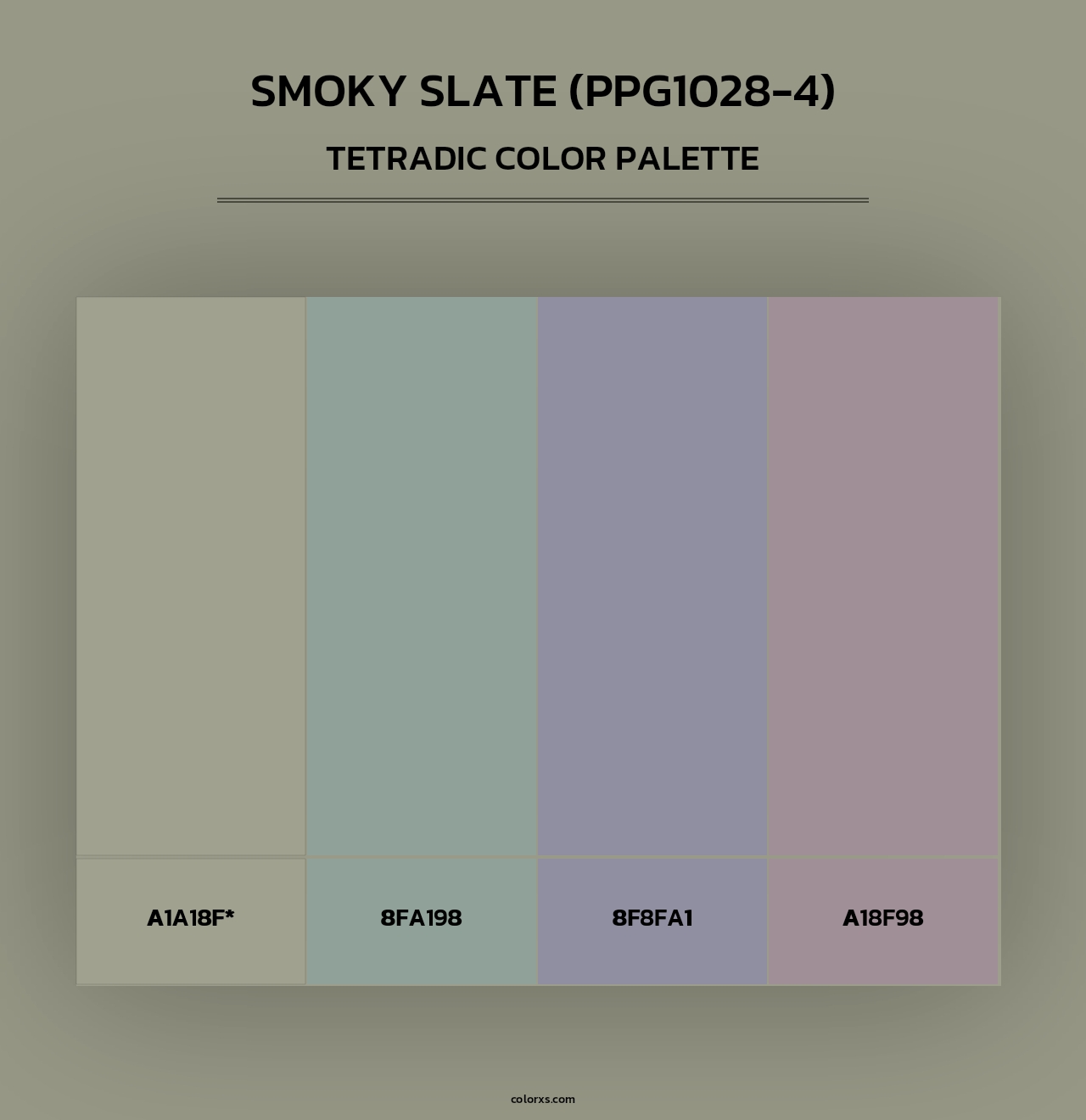 Smoky Slate (PPG1028-4) - Tetradic Color Palette