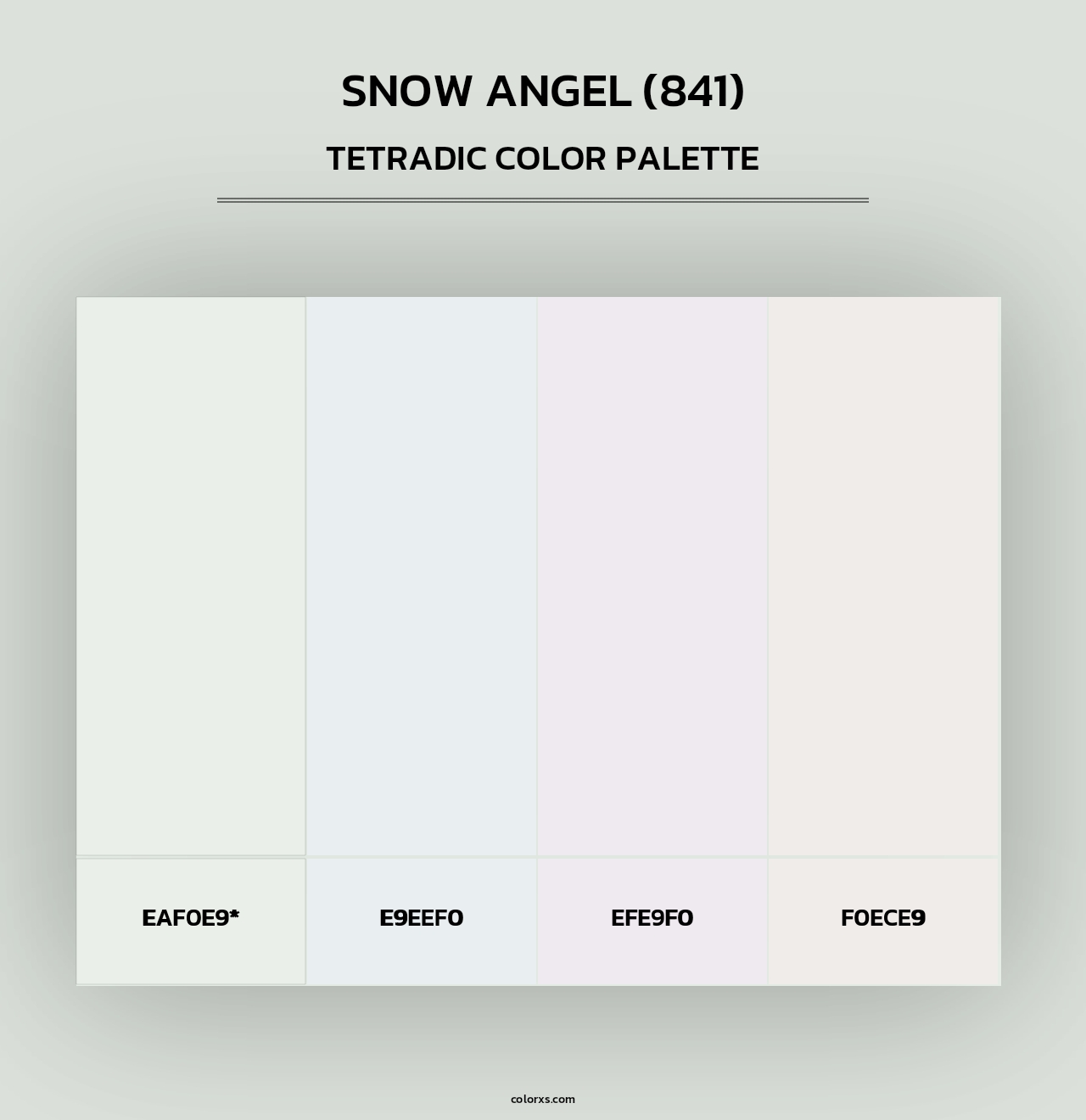 Snow Angel (841) - Tetradic Color Palette