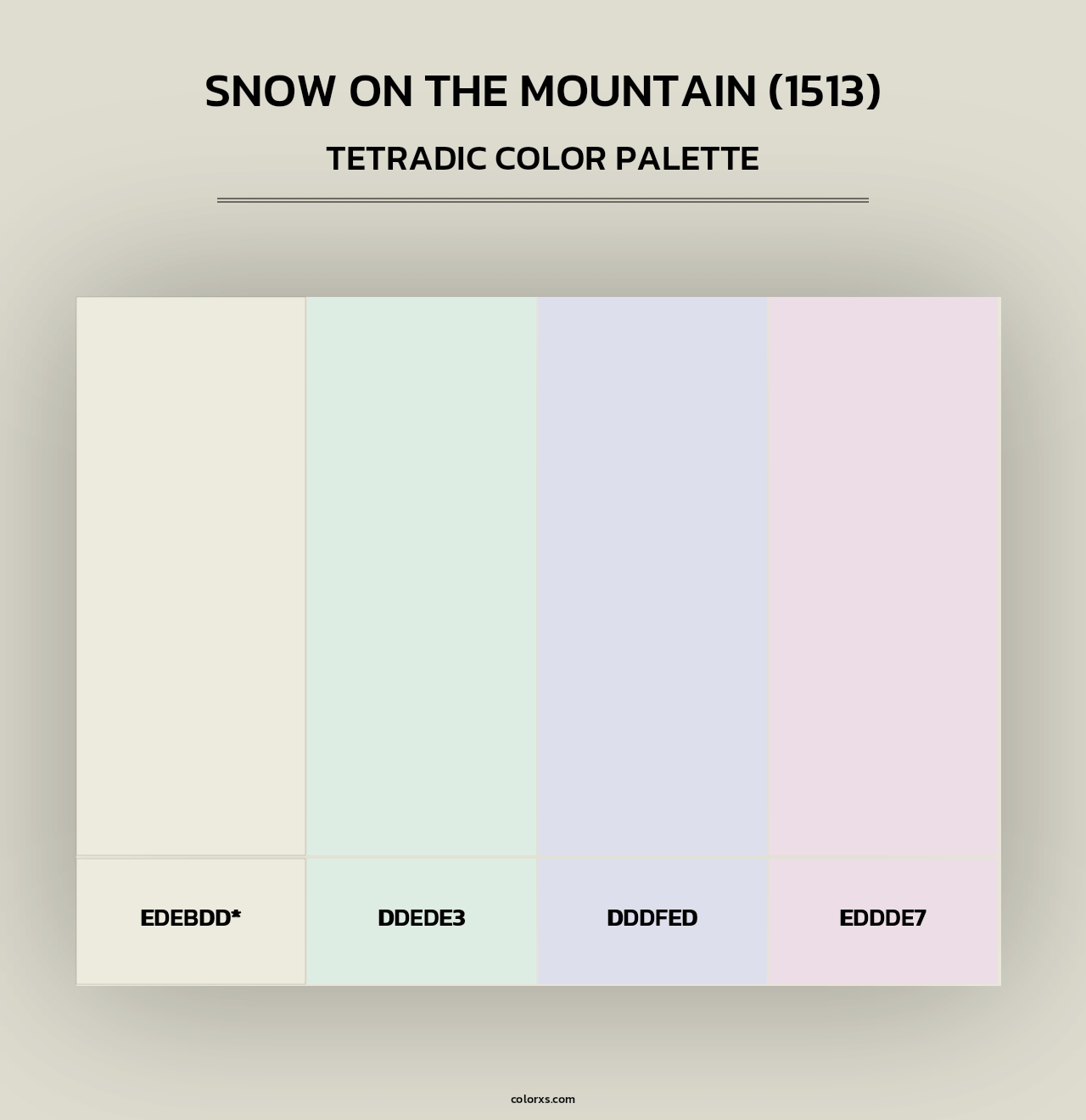 Snow on the Mountain (1513) - Tetradic Color Palette