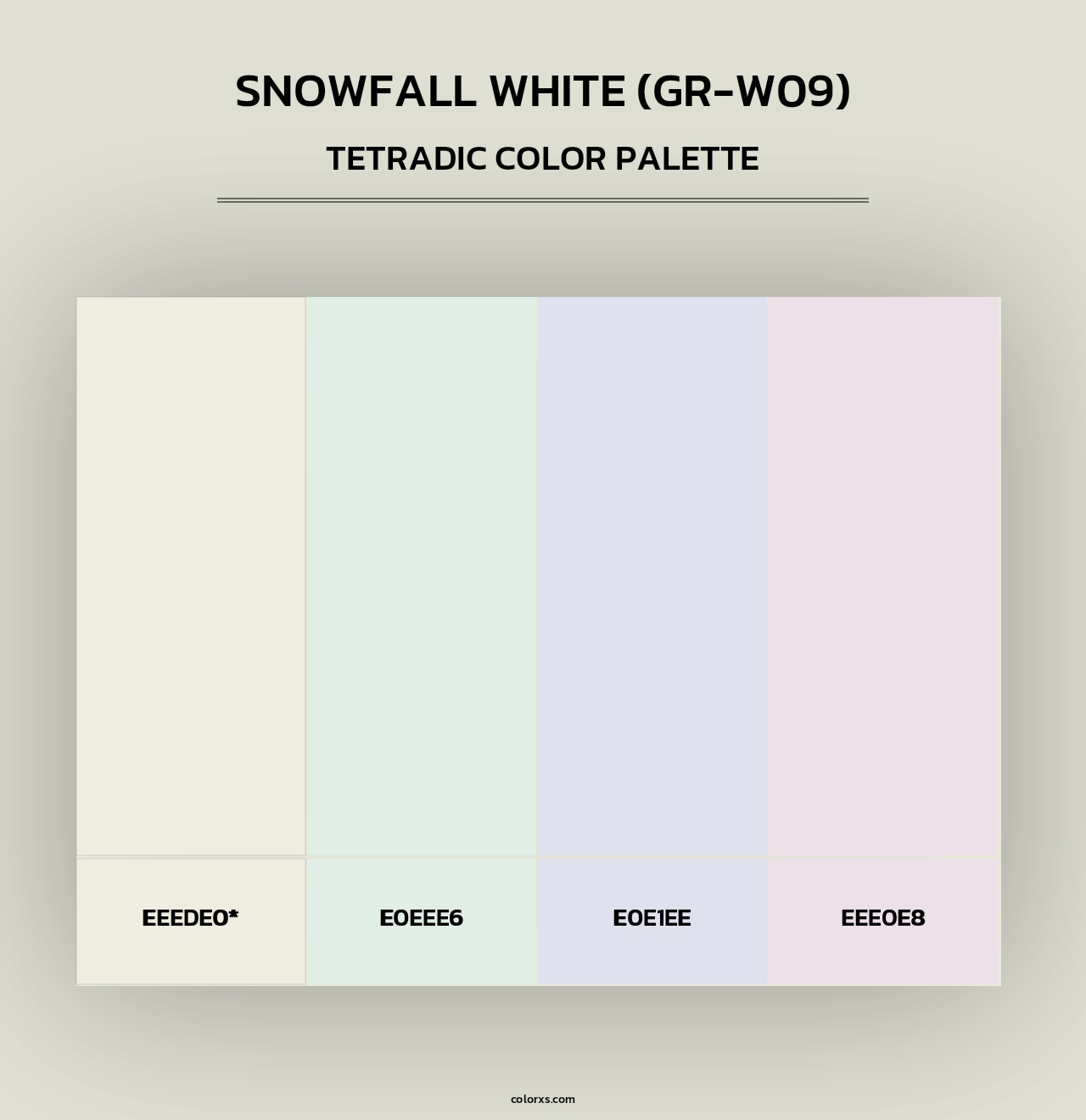 Snowfall White (GR-W09) - Tetradic Color Palette