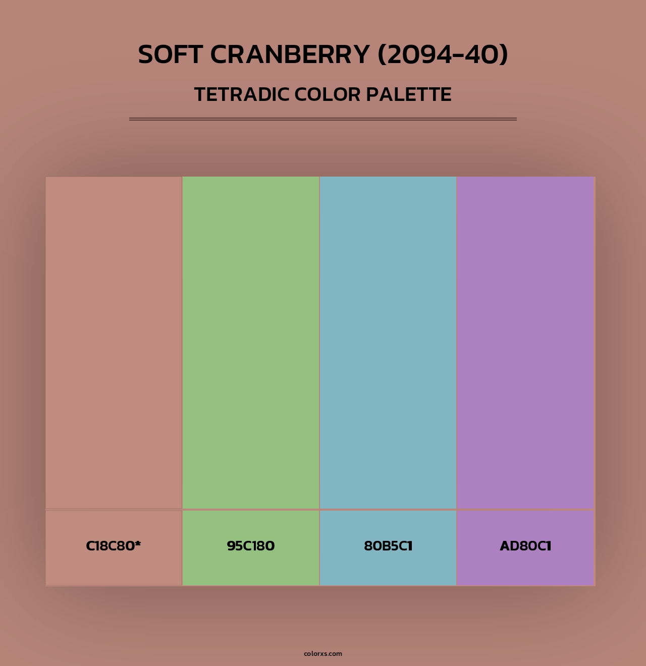 Soft Cranberry (2094-40) - Tetradic Color Palette