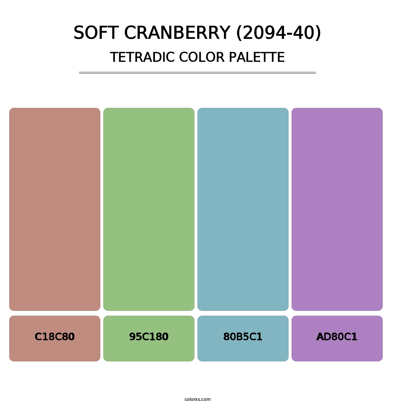 Soft Cranberry (2094-40) - Tetradic Color Palette