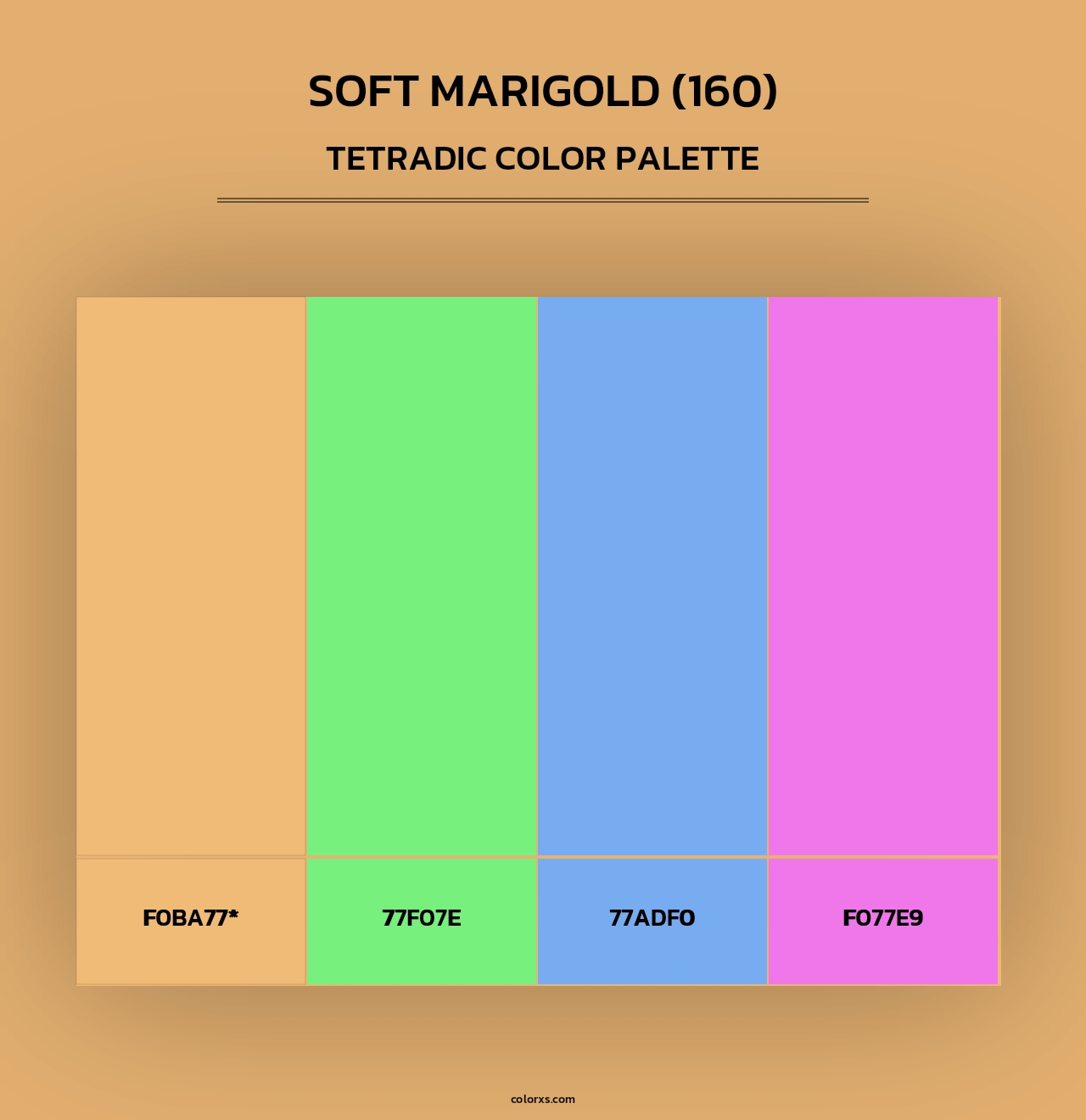 Soft Marigold (160) - Tetradic Color Palette