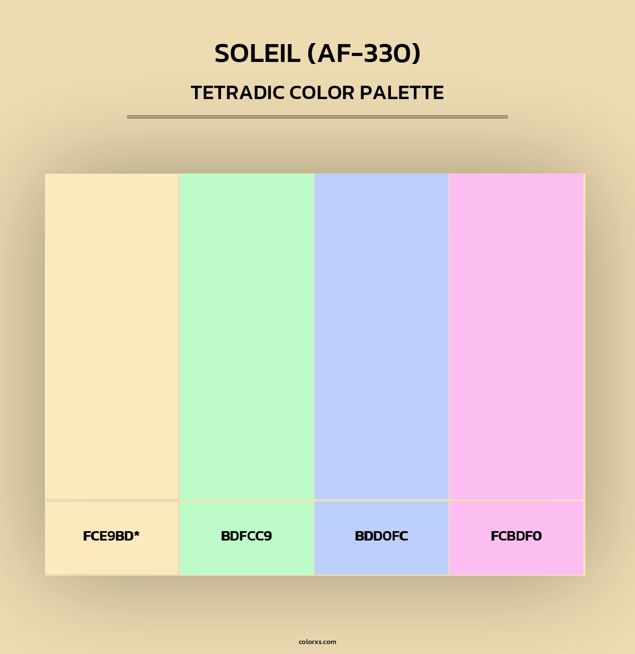 Soleil (AF-330) - Tetradic Color Palette