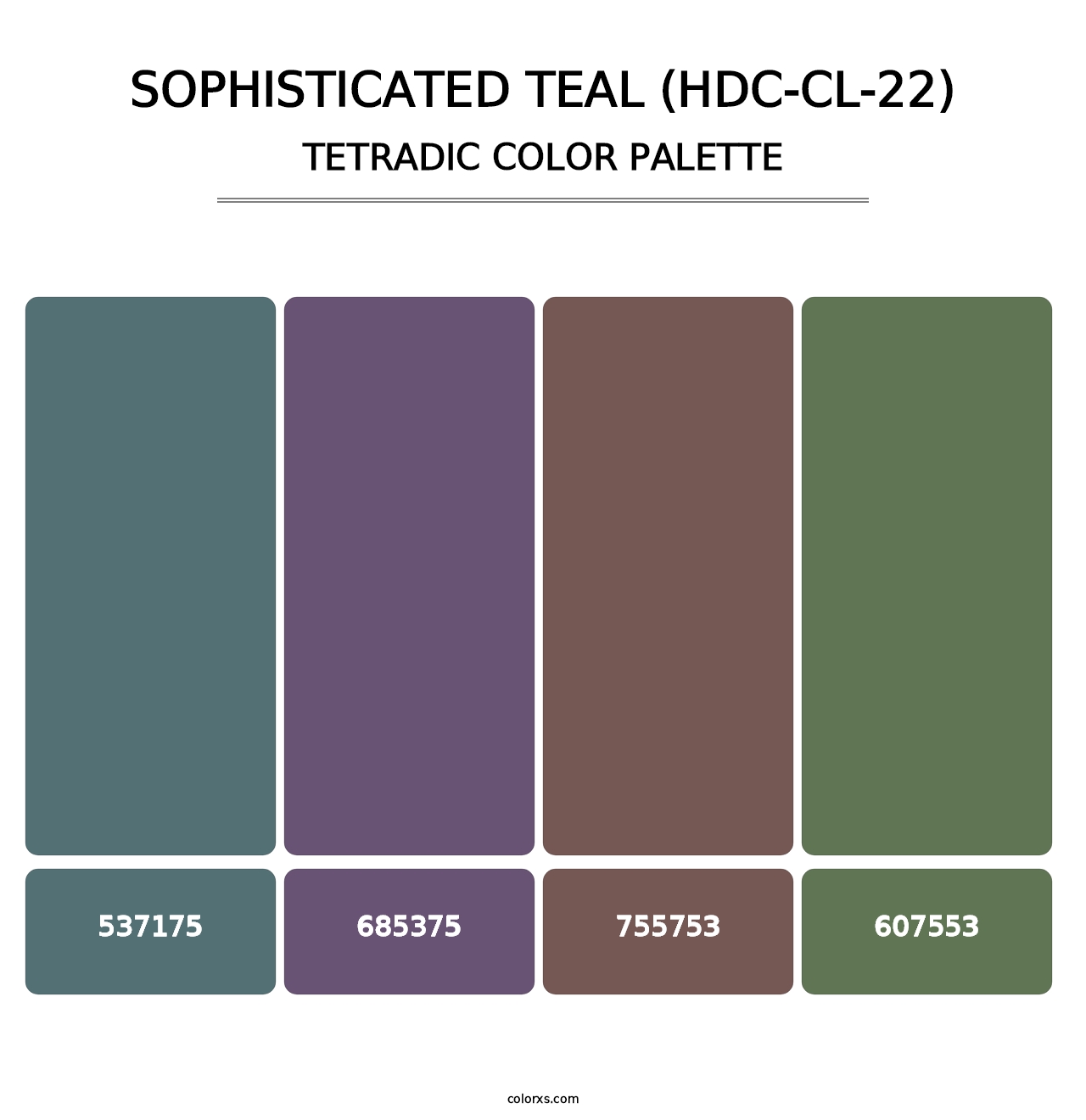Sophisticated Teal (HDC-CL-22) - Tetradic Color Palette