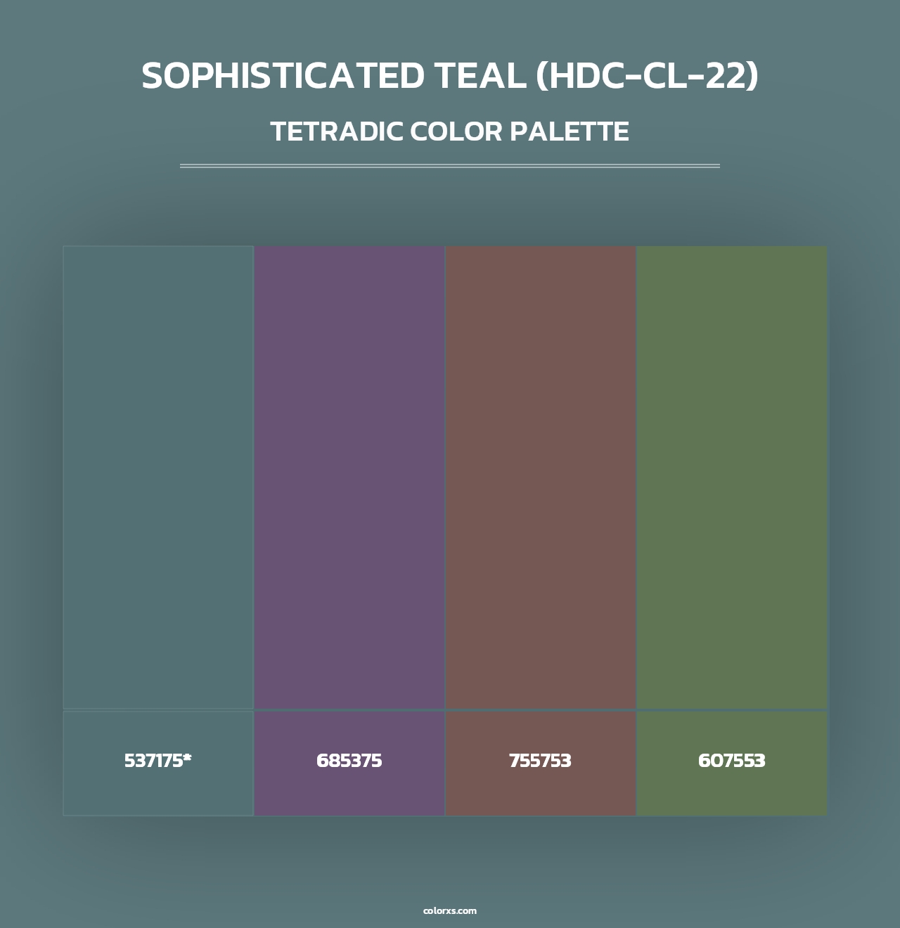 Sophisticated Teal (HDC-CL-22) - Tetradic Color Palette