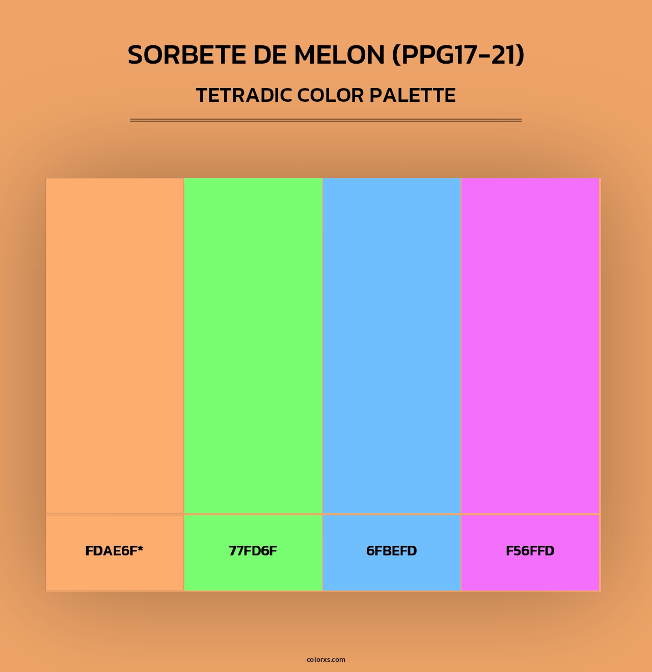Sorbete De Melon (PPG17-21) - Tetradic Color Palette