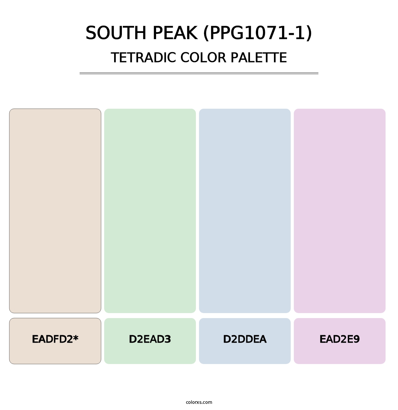 South Peak (PPG1071-1) - Tetradic Color Palette