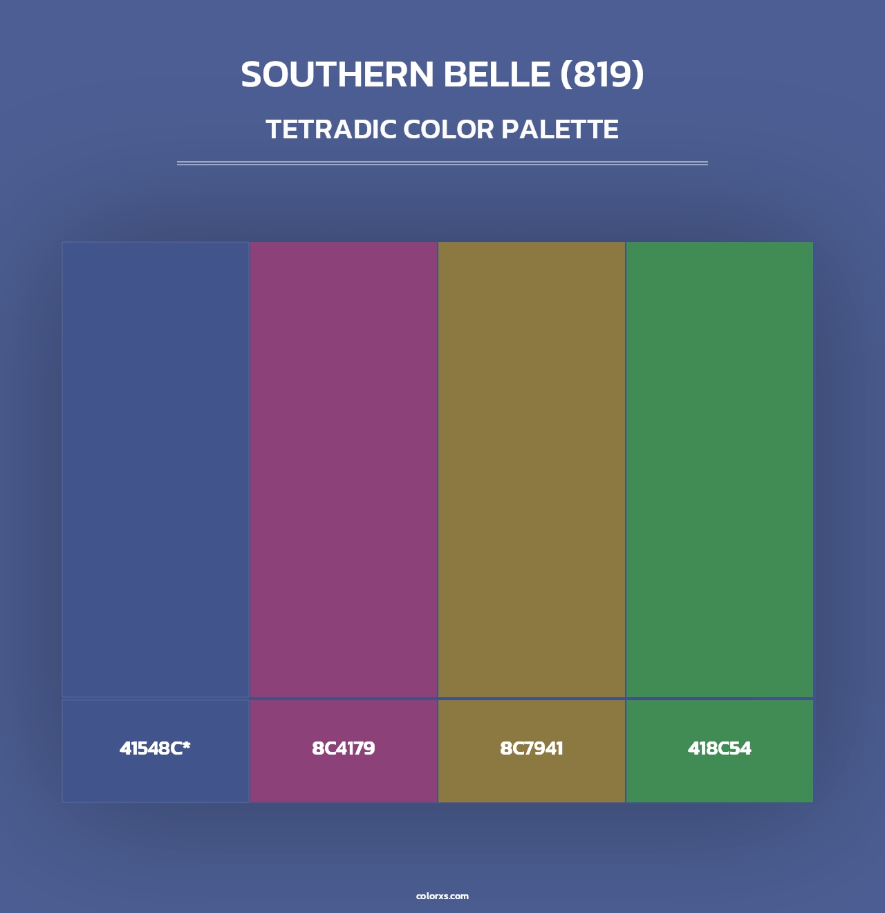 Southern Belle (819) - Tetradic Color Palette
