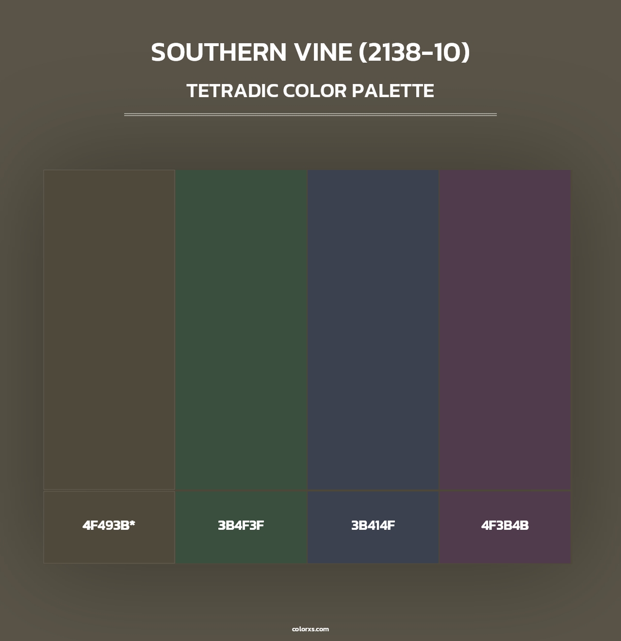Southern Vine (2138-10) - Tetradic Color Palette