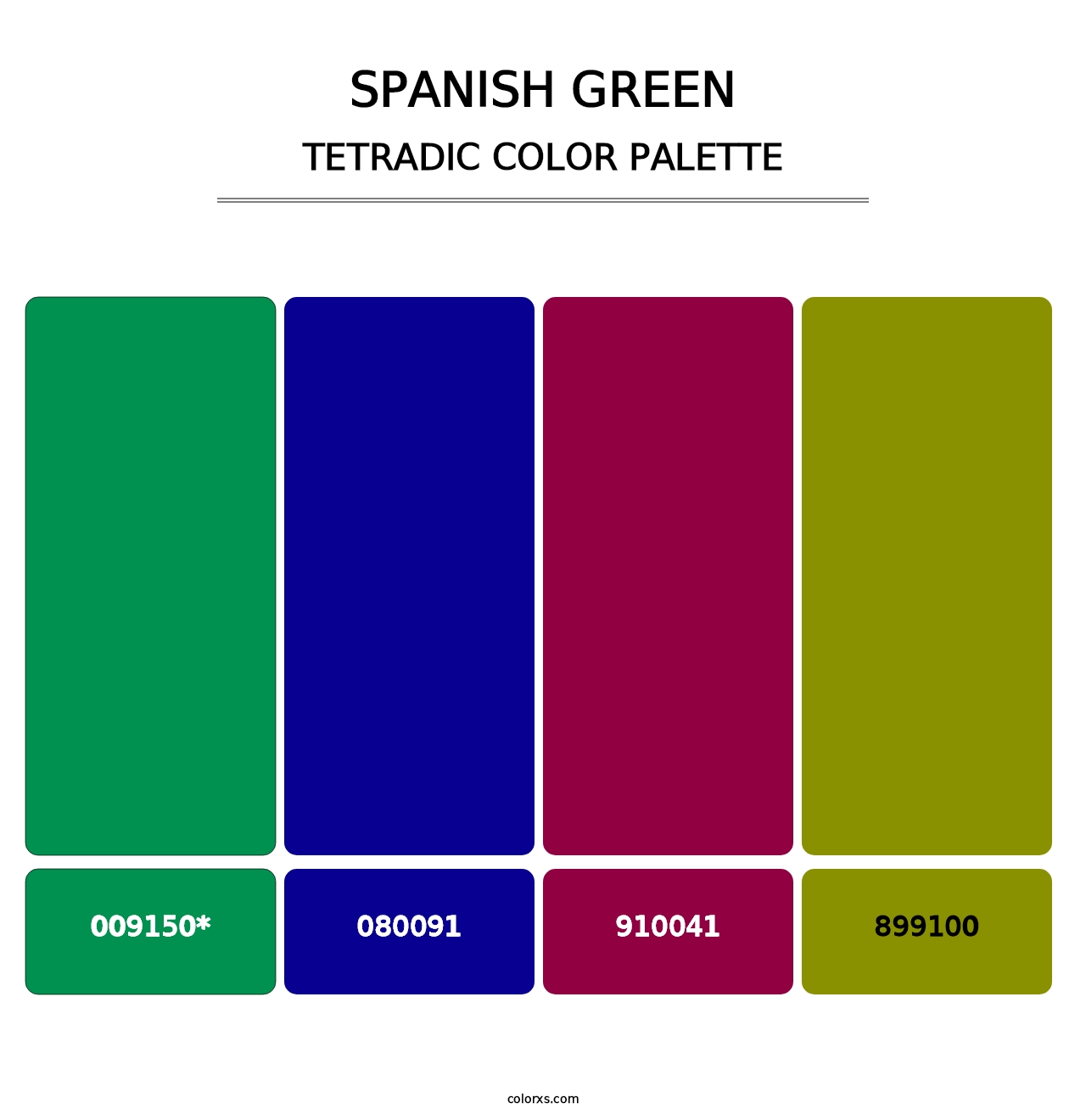 Spanish Green - Tetradic Color Palette