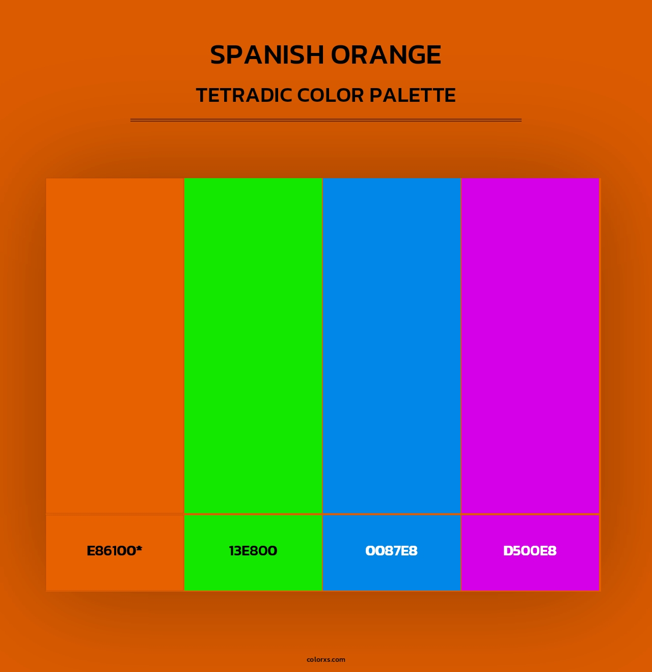 Spanish Orange - Tetradic Color Palette