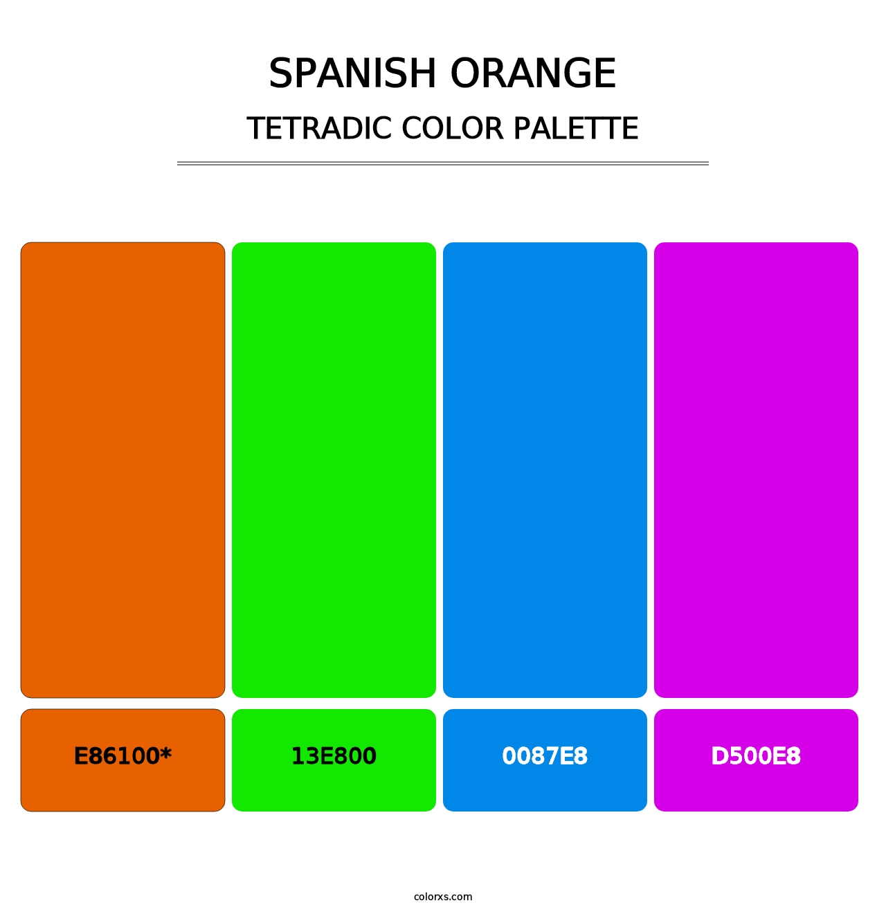 Spanish Orange - Tetradic Color Palette