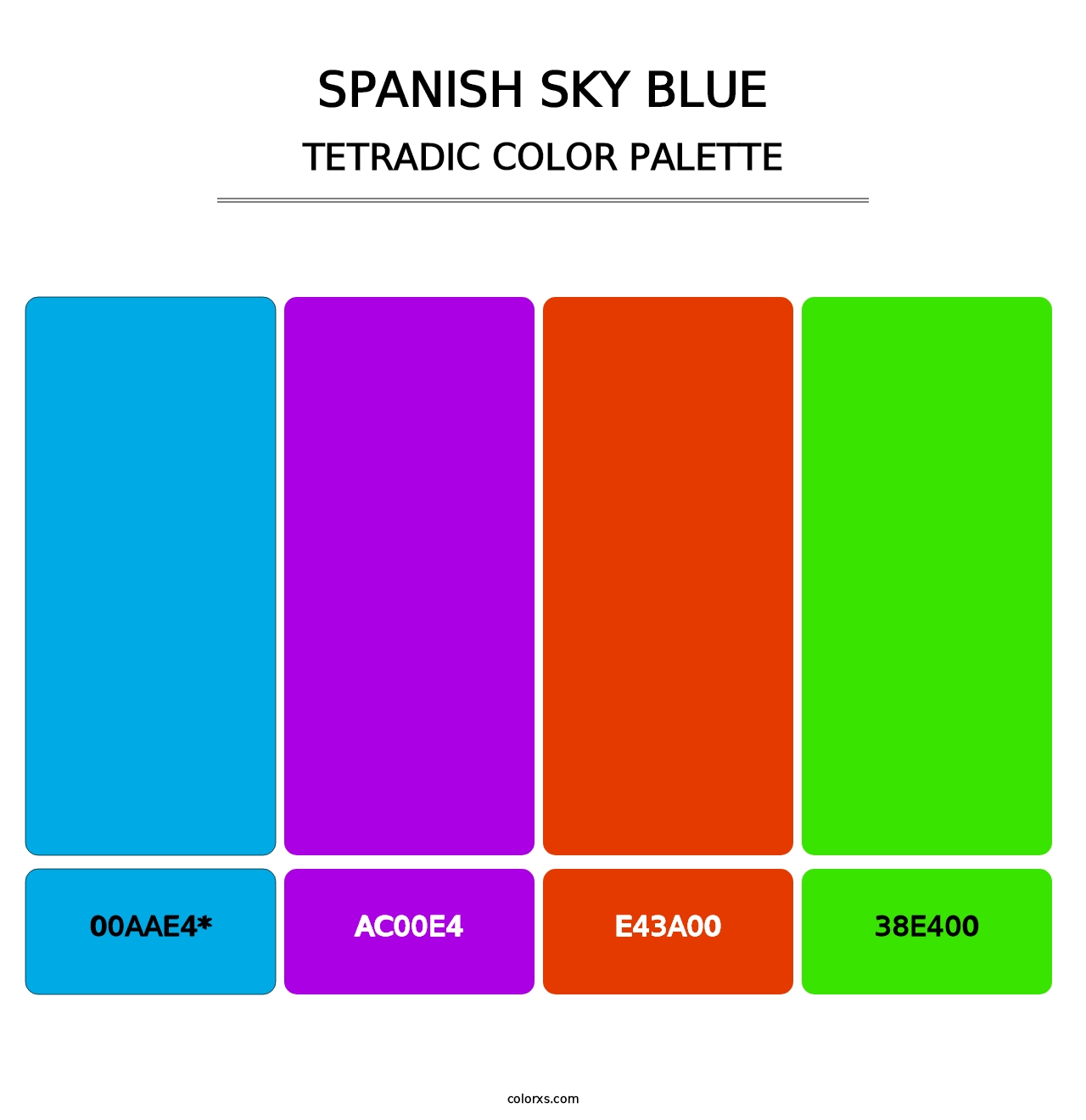 Spanish Sky Blue - Tetradic Color Palette