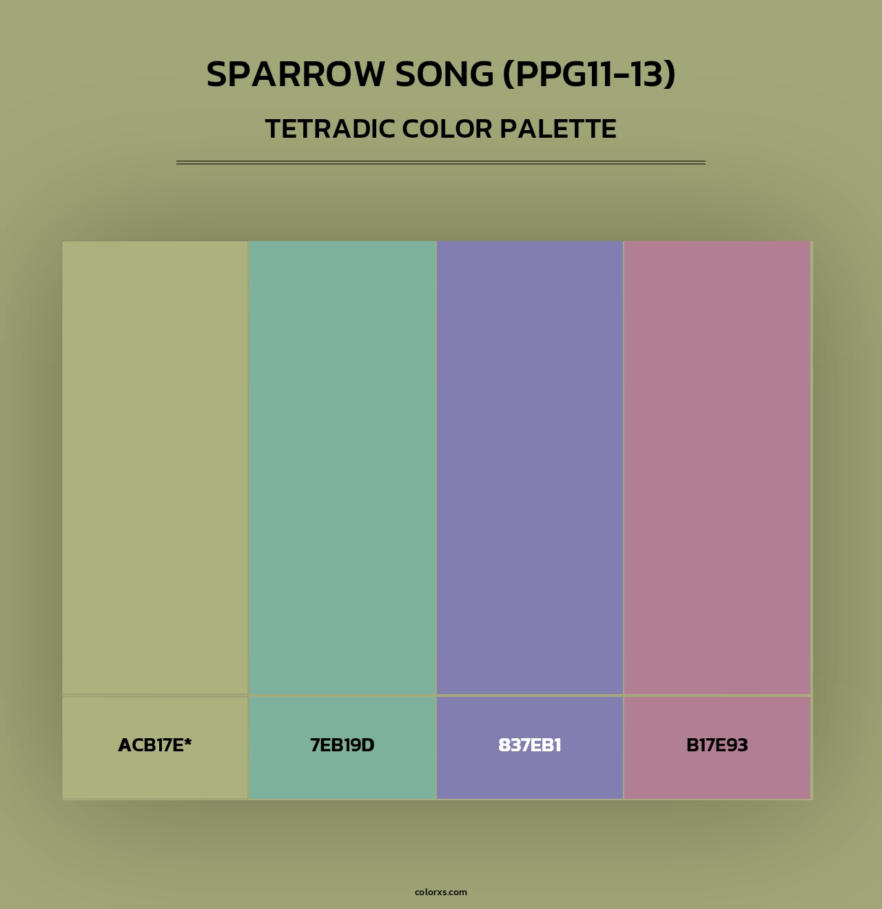 Sparrow Song (PPG11-13) - Tetradic Color Palette