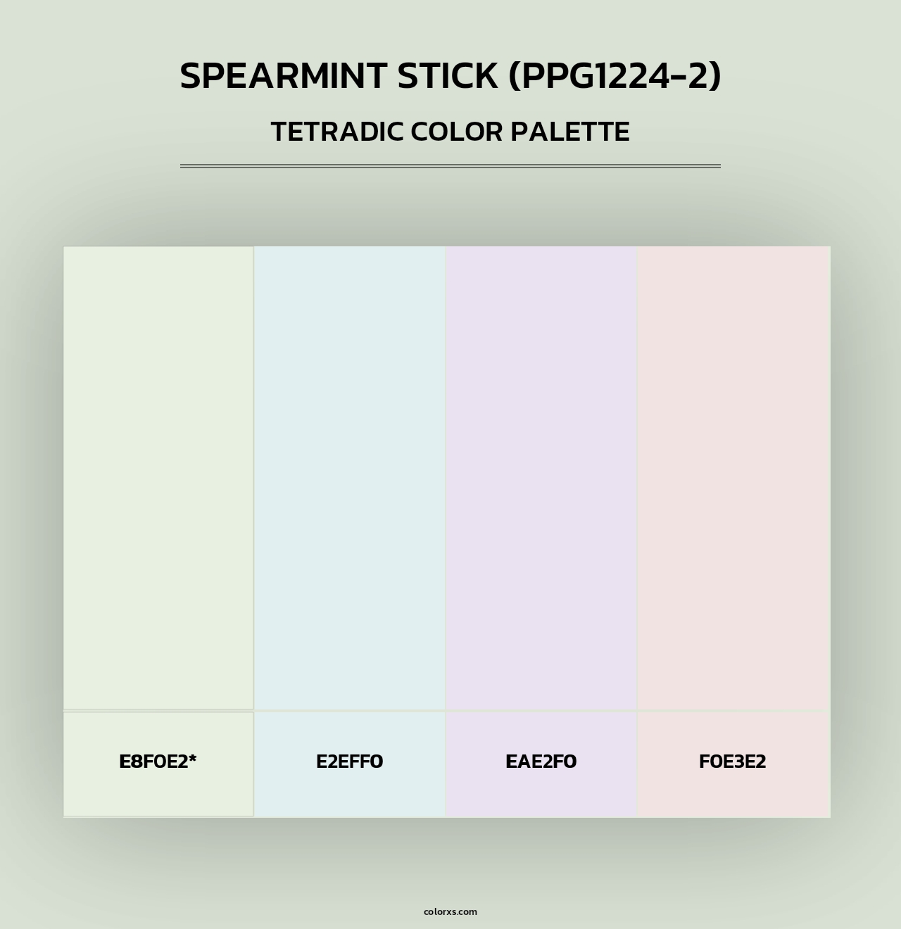 Spearmint Stick (PPG1224-2) - Tetradic Color Palette