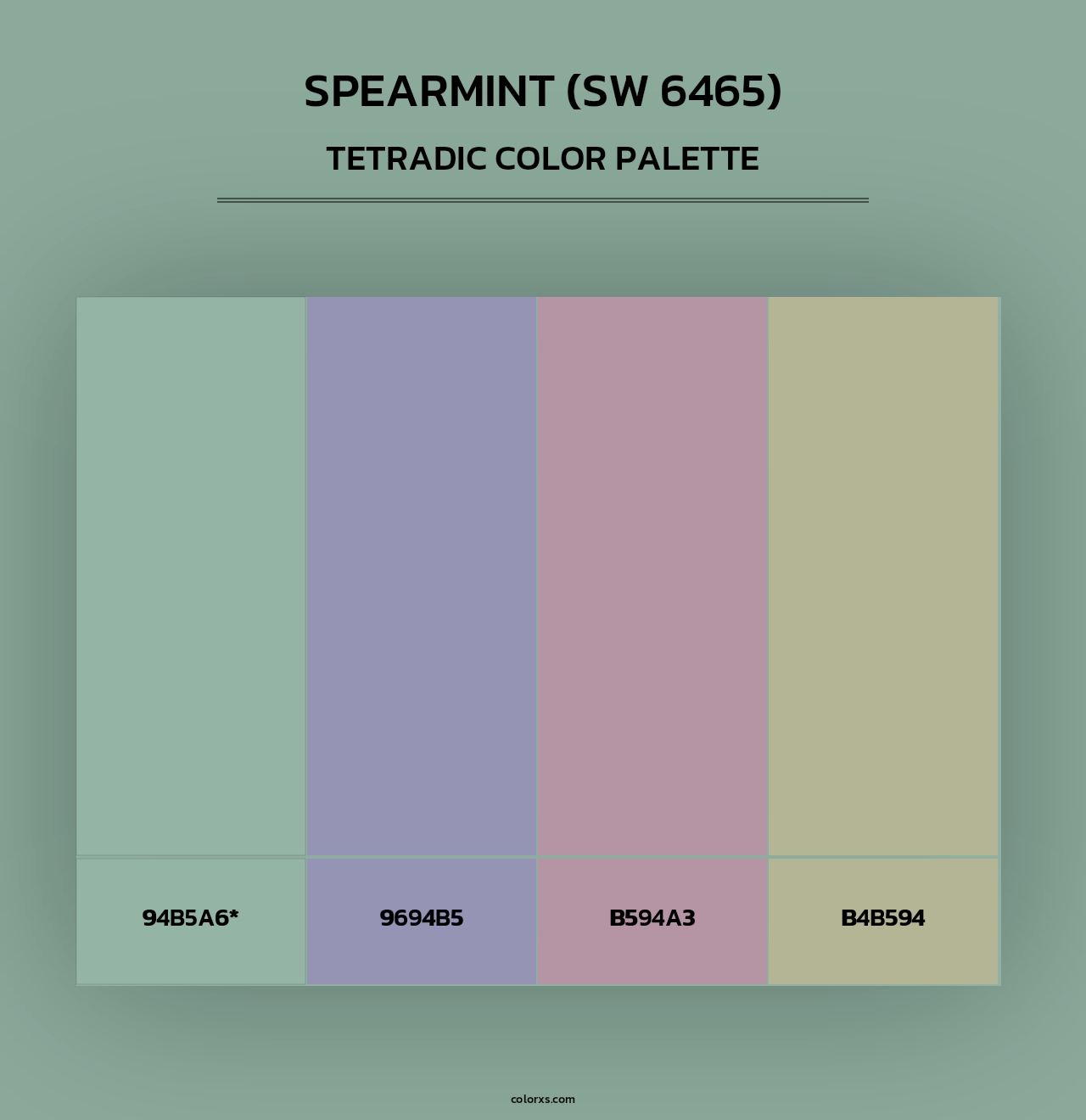 Spearmint (SW 6465) - Tetradic Color Palette