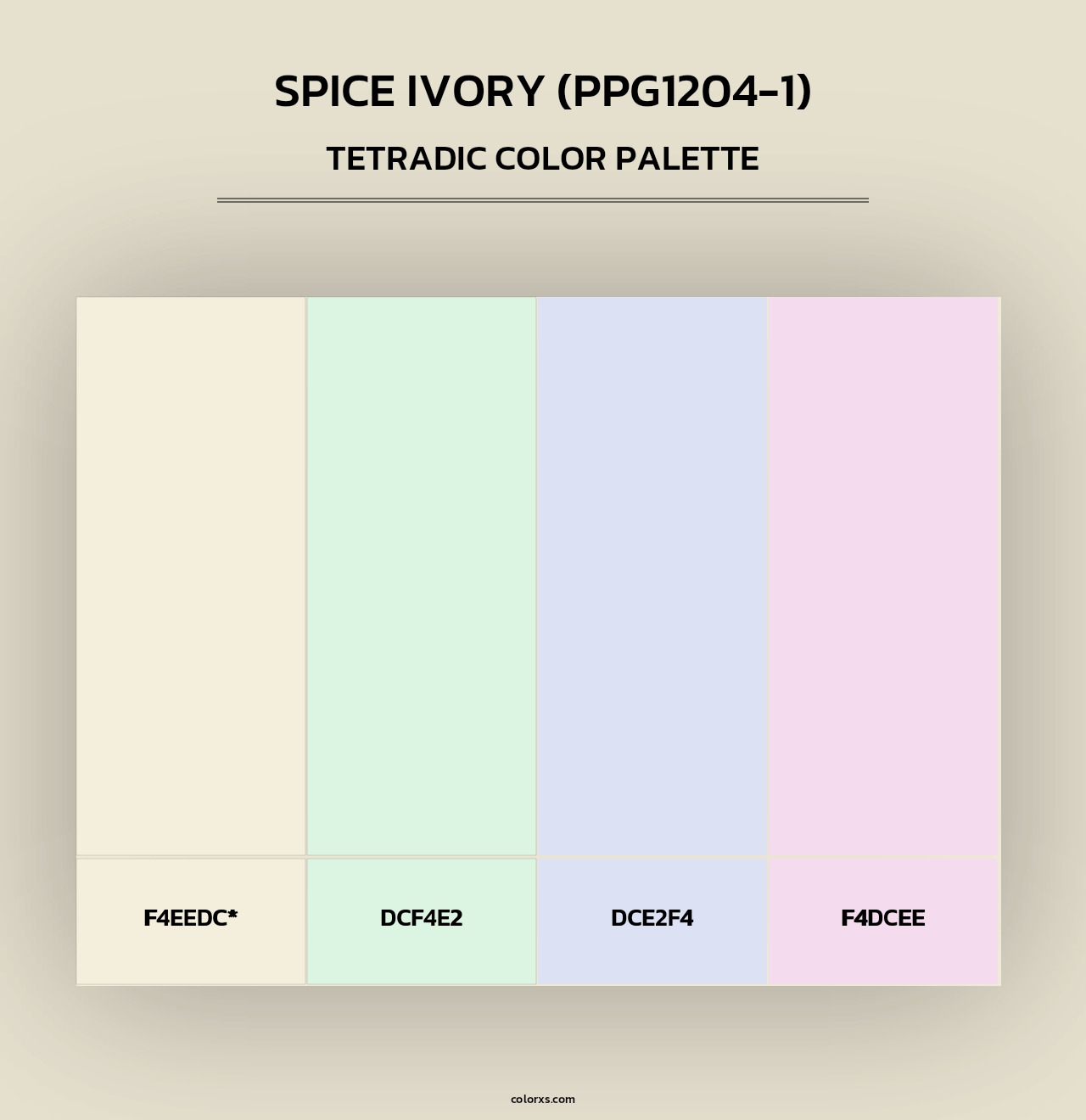 Spice Ivory (PPG1204-1) - Tetradic Color Palette