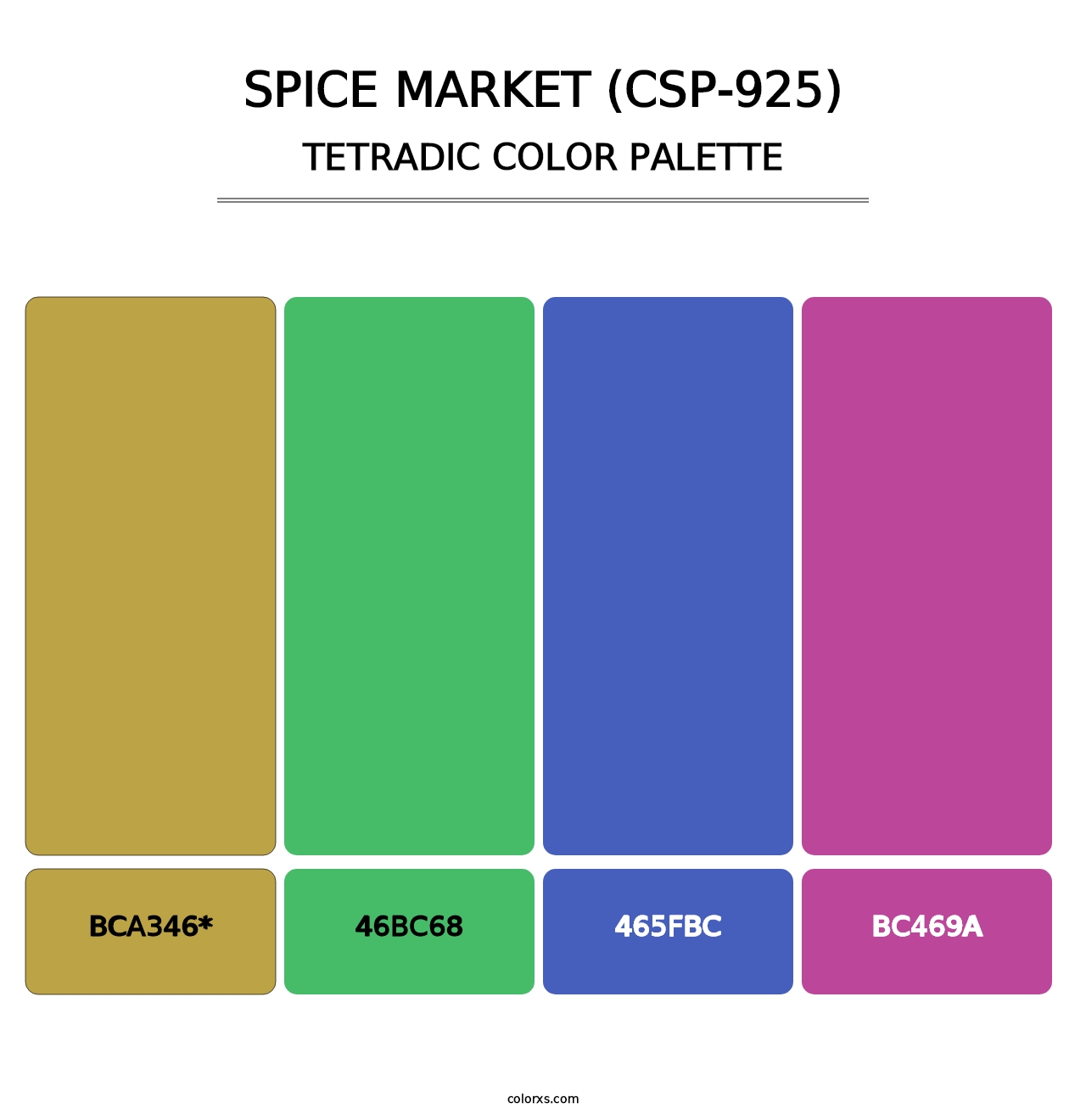Spice Market (CSP-925) - Tetradic Color Palette