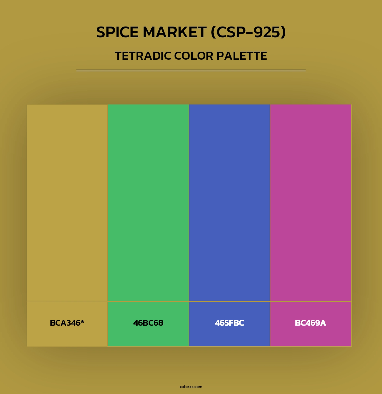 Spice Market (CSP-925) - Tetradic Color Palette