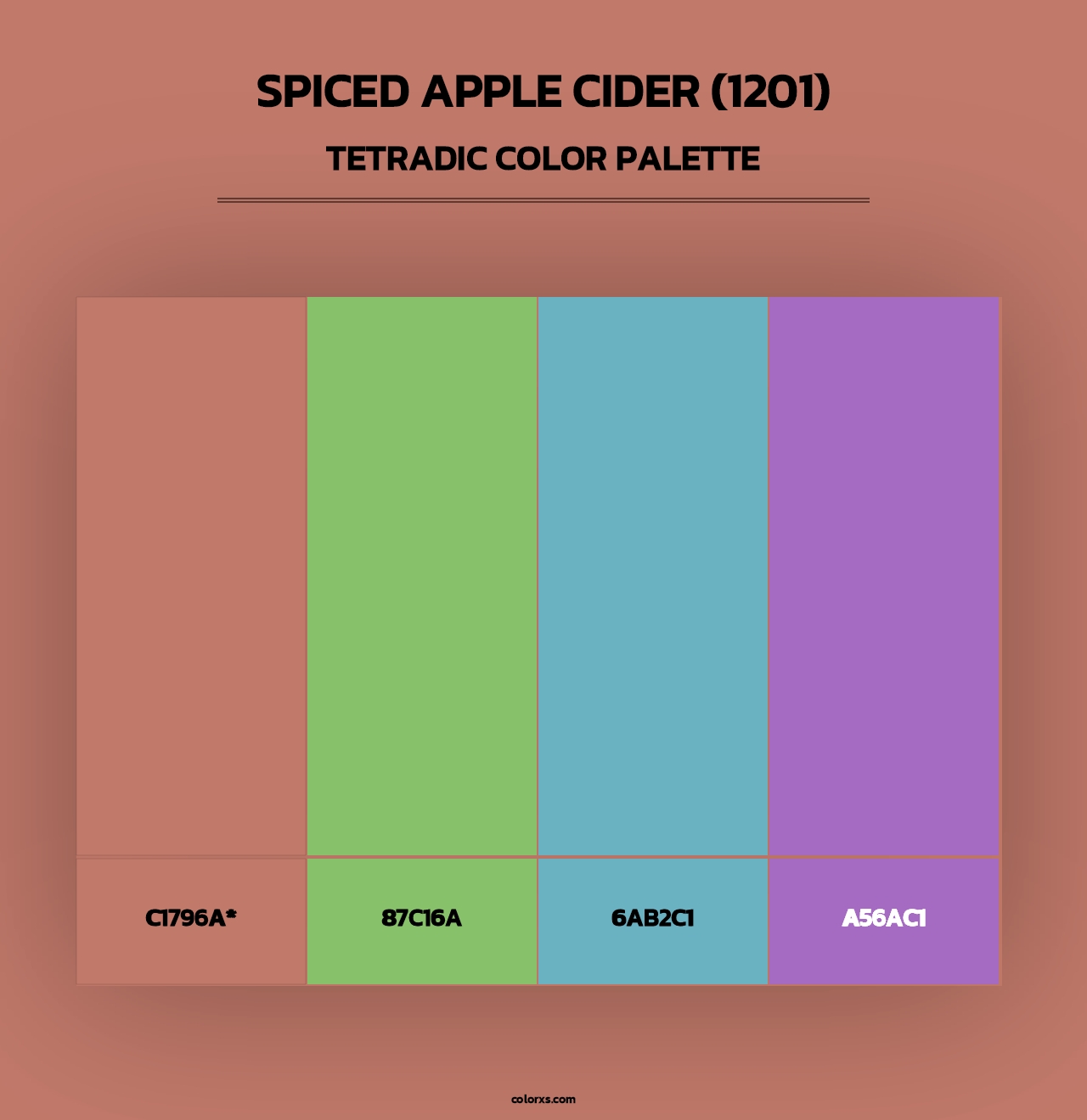 Spiced Apple Cider (1201) - Tetradic Color Palette